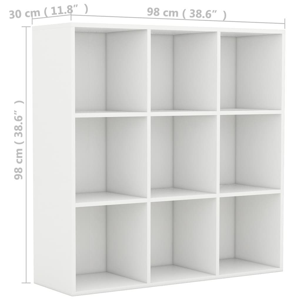 furnicato Bücherregal Weiß 98x30x98 cm Holzwerkstoff