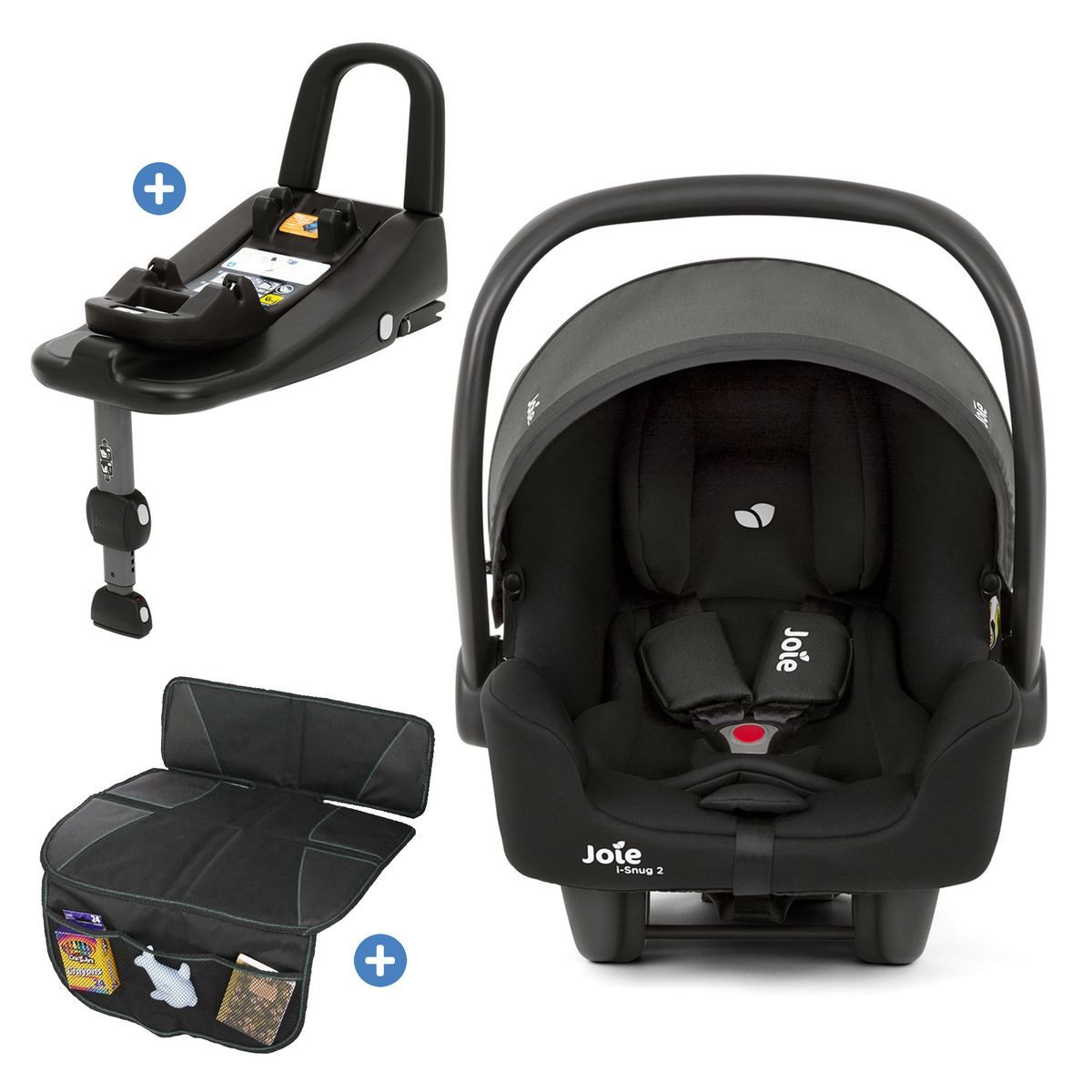Joie Babyschale i-Snug 2 i-Size - Shale, Baby Autositz ab Geburt-13 kg (40 cm-75 cm) inkl. Isofix Basis