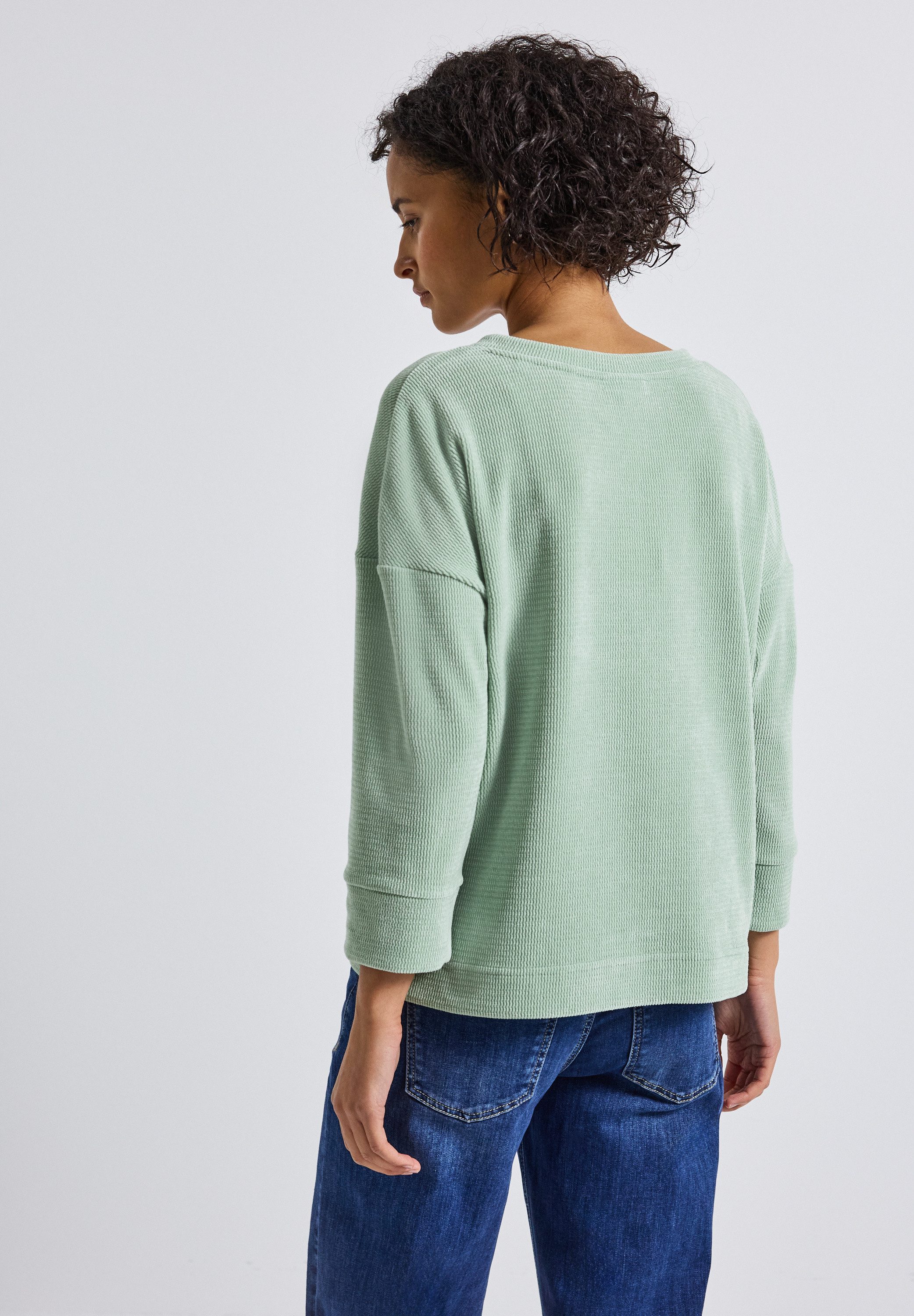 STREET ONE 3/4 Arm-Pullover mit Rippbündchen günstig online kaufen