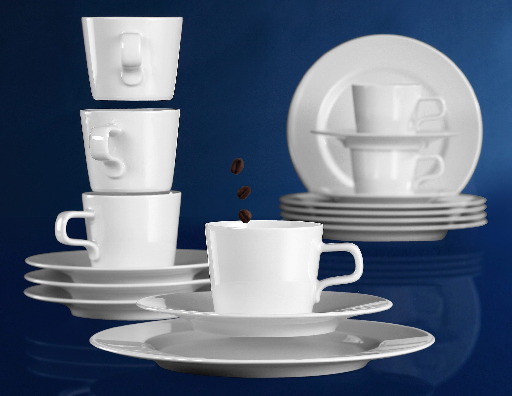 Seltmann Weiden Kaffeeservice Geschirr-Set, Service No Limits (18-tlg), 6 Personen, Porzellan, Tassen, Teller, Untertassen, Made in Germany, 18 Teile, für 6 Personen