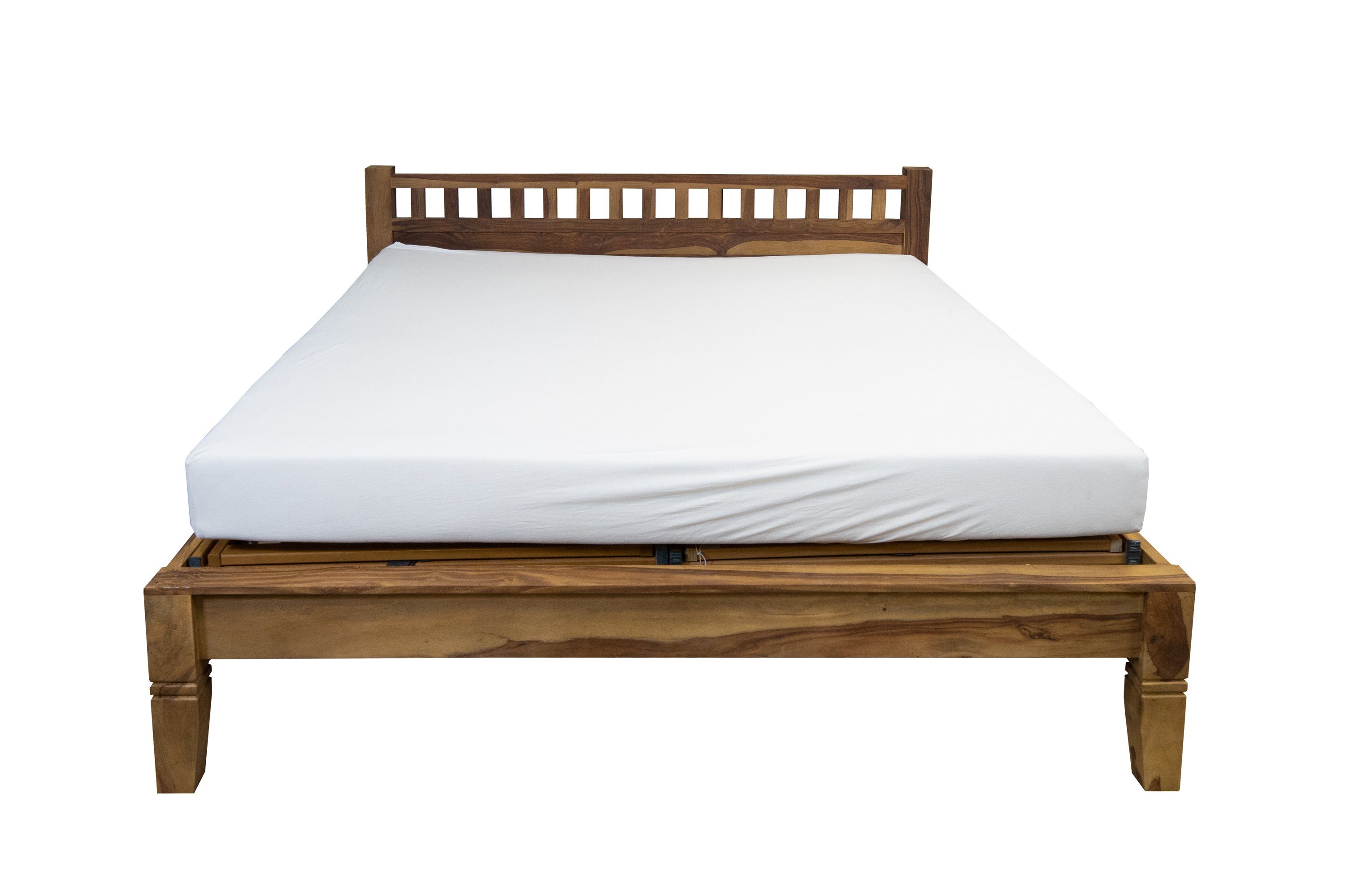 SAM® Massivholzbett Phuket, Doppelbett aus geflochtenem Loom, sehr robust, Handfertigung