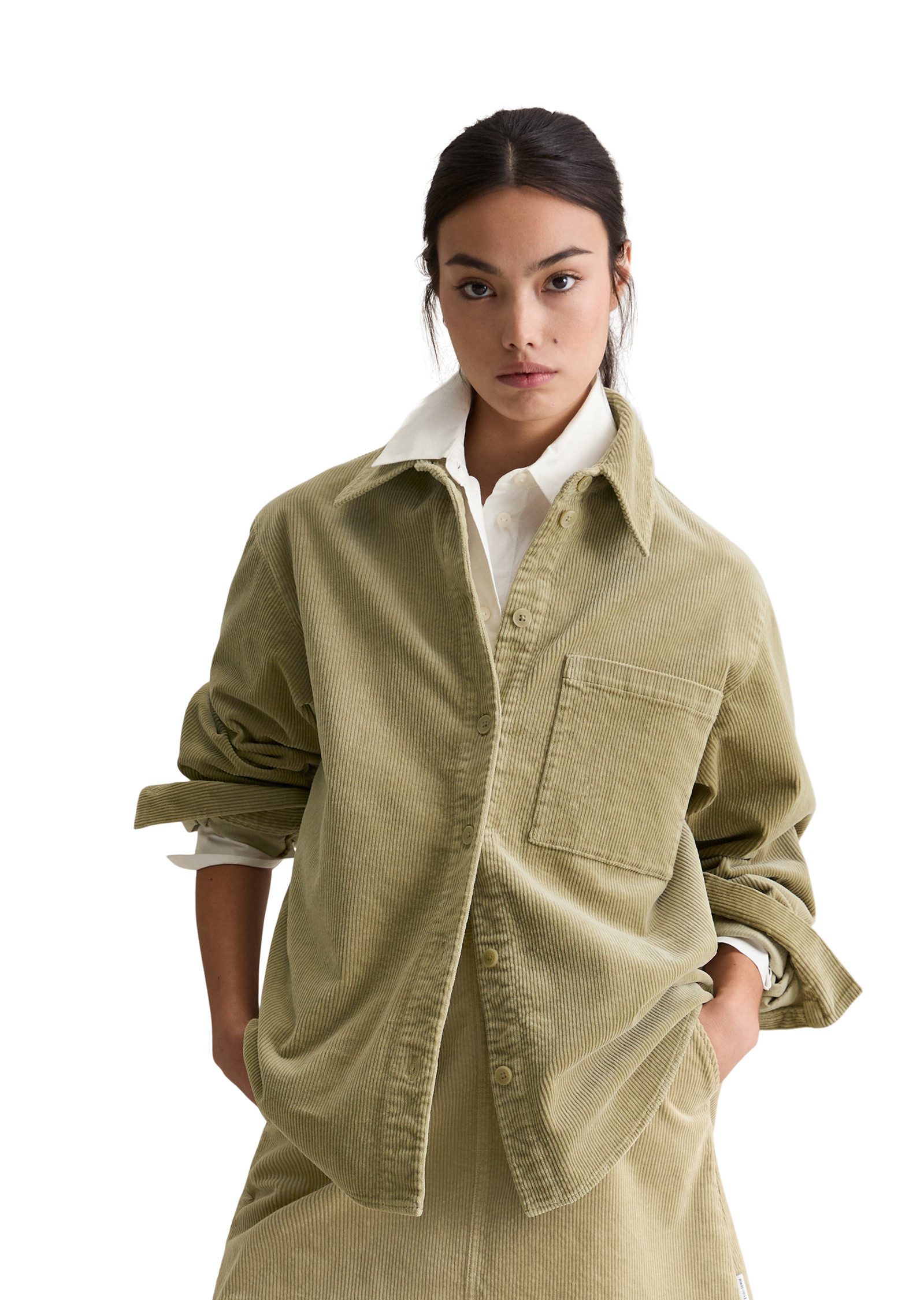 Marc O'Polo DENIM Langarmbluse aus mittelschwerem Cord-Stretch