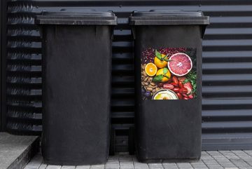 MuchoWow Wandsticker Gemüse - Obst - Farben (1 St), Mülleimer-aufkleber, Mülltonne, Sticker, Container, Abfalbehälter