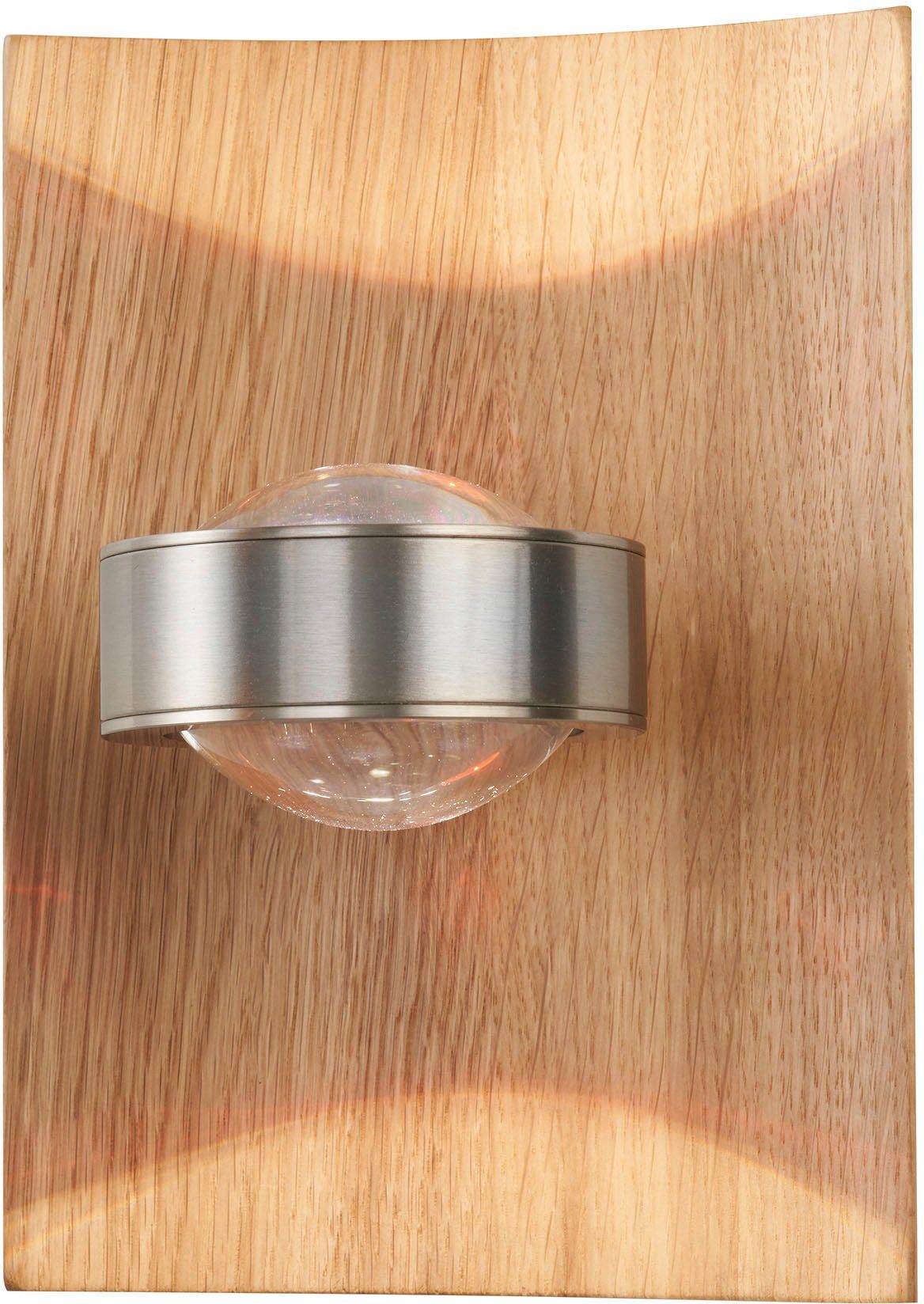 FISCHER & HONSEL Wandleuchte Shine-Wood, LED fest integriert, langlebige LED