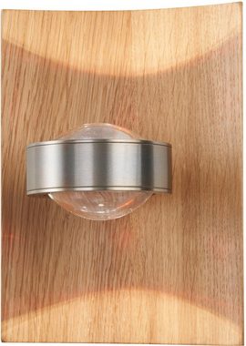 FISCHER & HONSEL Wandleuchte Shine-Wood, LED fest integriert, made in Germany, langlebige LED