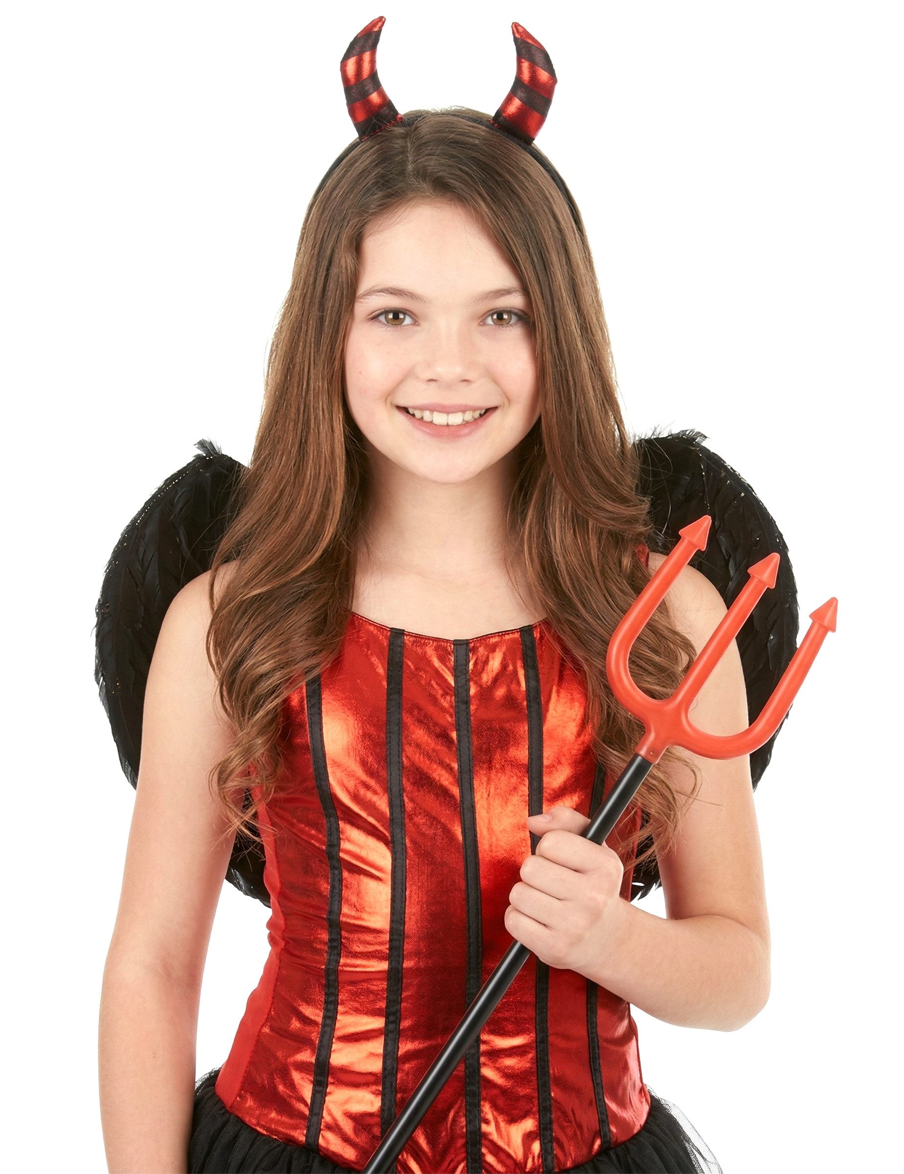 JADEO Kostüm Teufelinnen Halloween Kinder-Kostüm rot-schwarz