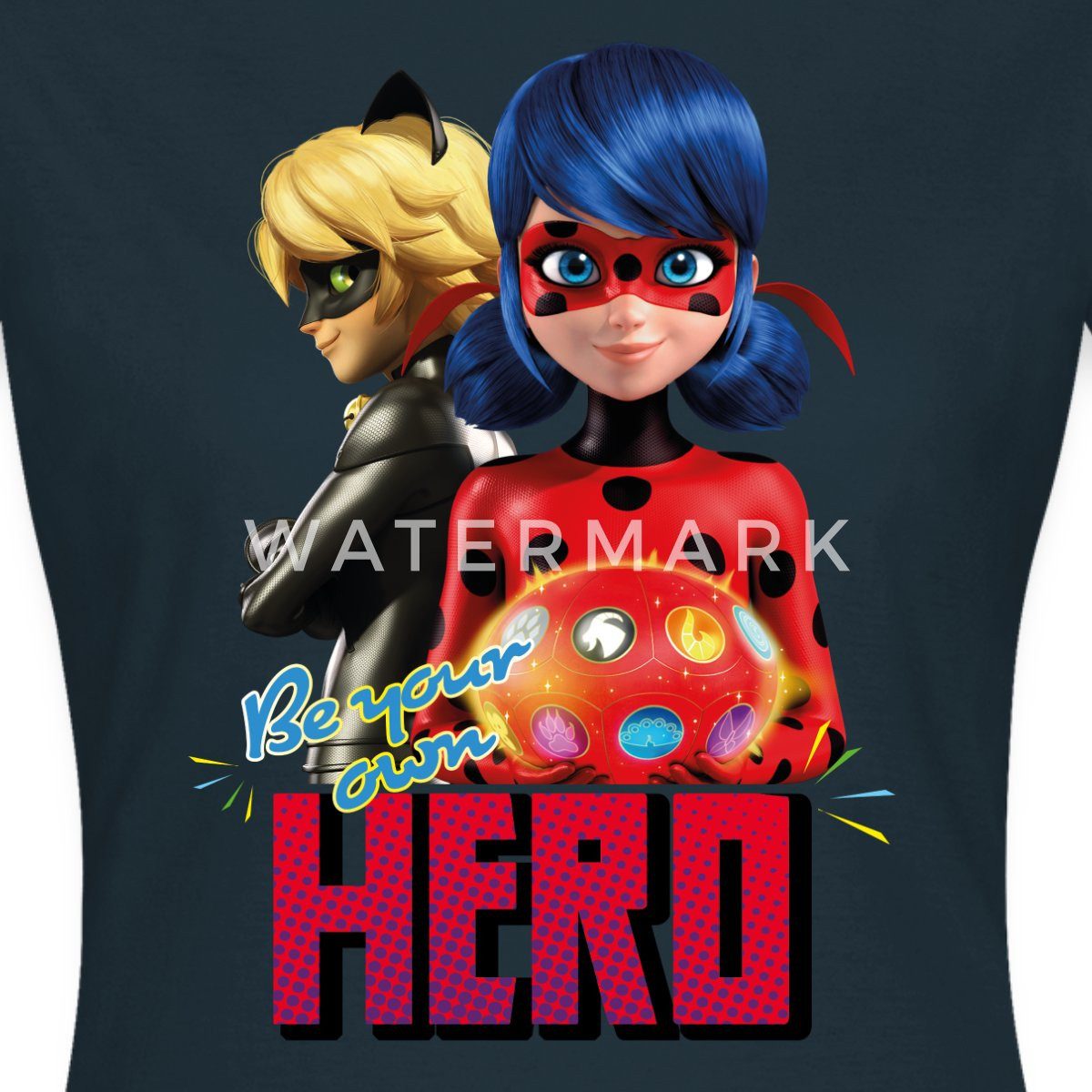 Spreadshirt T-Shirt Miraculous Be Your Own Hero Frauen T-Shirt (1-tlg) Slim Fit, fällt klein aus