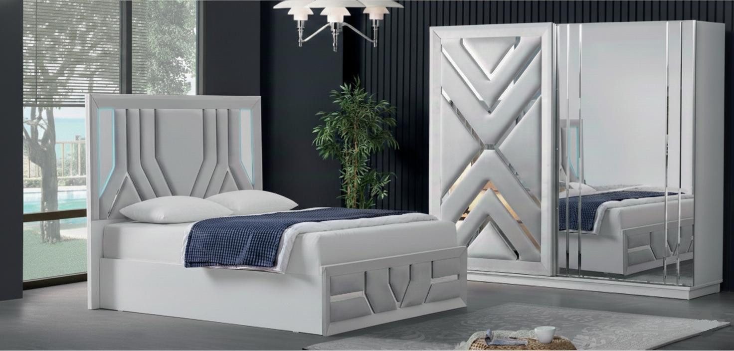 JVmoebel Schlafzimmer-Set Modernes Schlafzimmer-Set mit Bett und Kleiderschrank im Stil, (2-tlg)