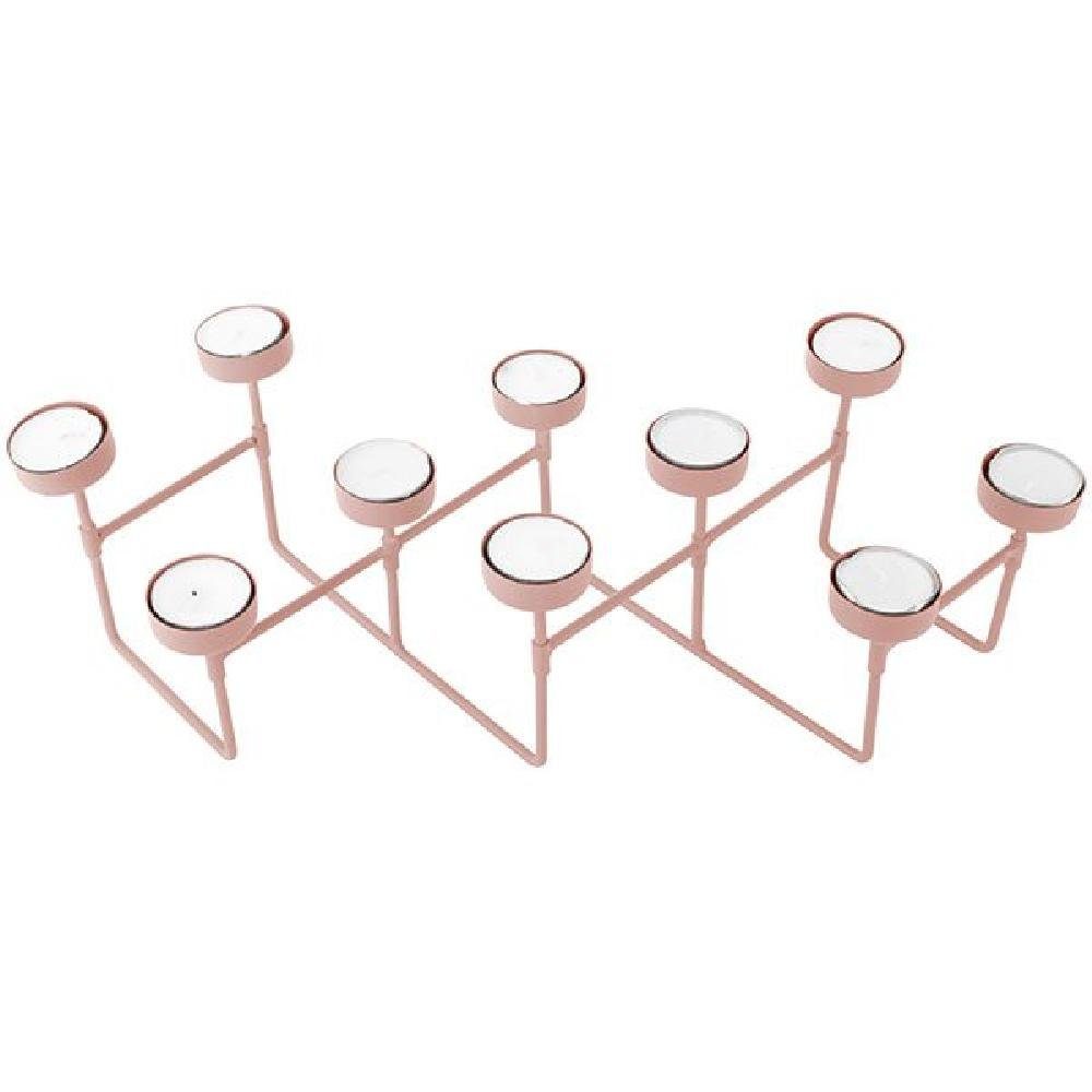 Rosa Bogen Kerzenhalter Set 2-teilig - Gips Kerzenständer Für Tischdeko