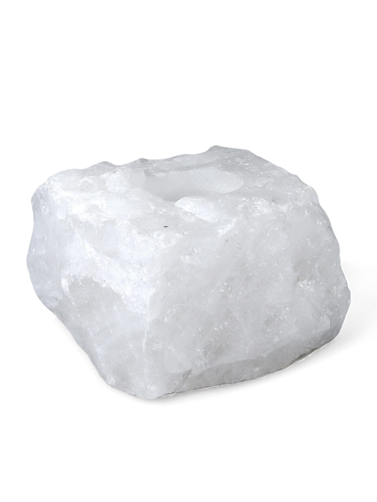StoneTrip Mineralstein Bergkristall Teelichthalter, Naturstein aus Brasilien, Unikat