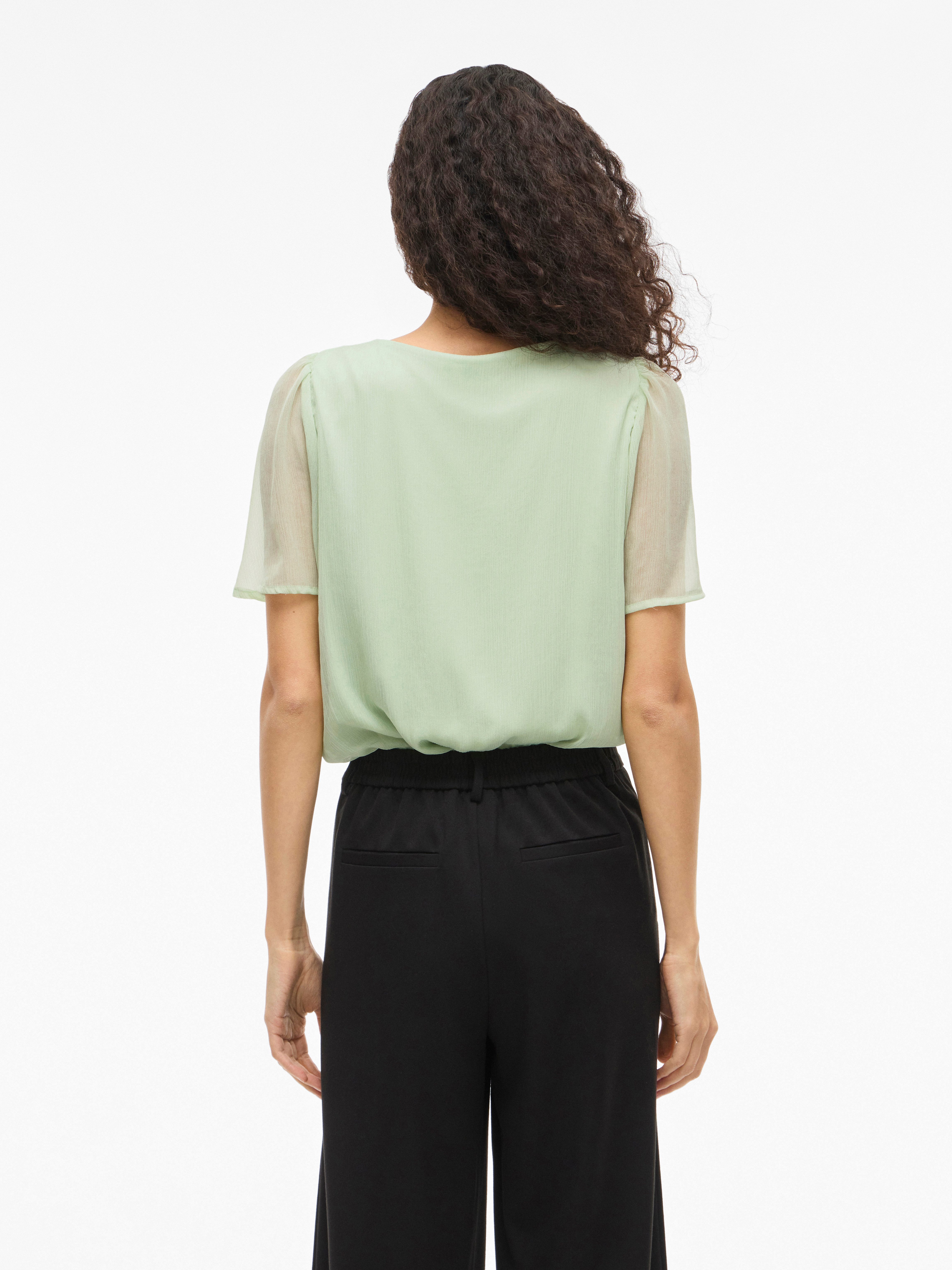 Vila T-Shirt VIFALIA V-NECK S/S TOP - NOOS