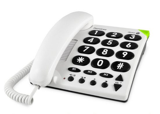Doro »PhoneEasy 311c weiß« Seniorentelefon (Regelbare Klingellautstärke, Hörgerätekompatibel, Ergonomisches Design, Optische Anrufsignalisierung)