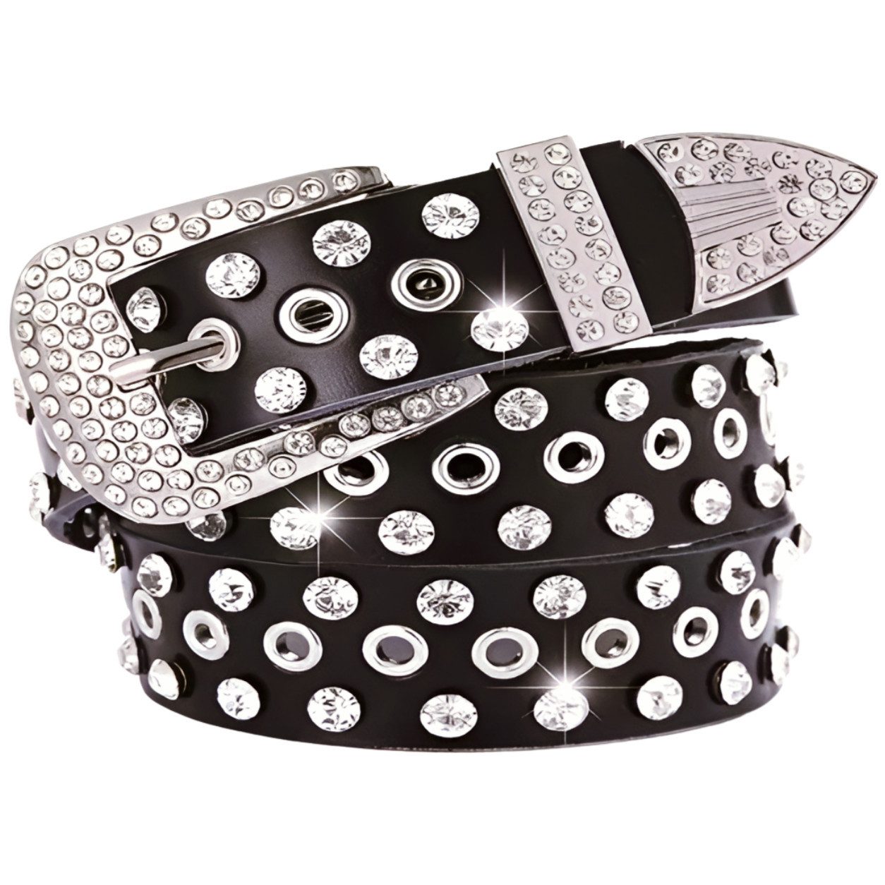 Ware aus aller Welt Nietengürtel Hüftgürtel Frauen Gürtel mit Strasssteinen Punk Gothic für Jeans
