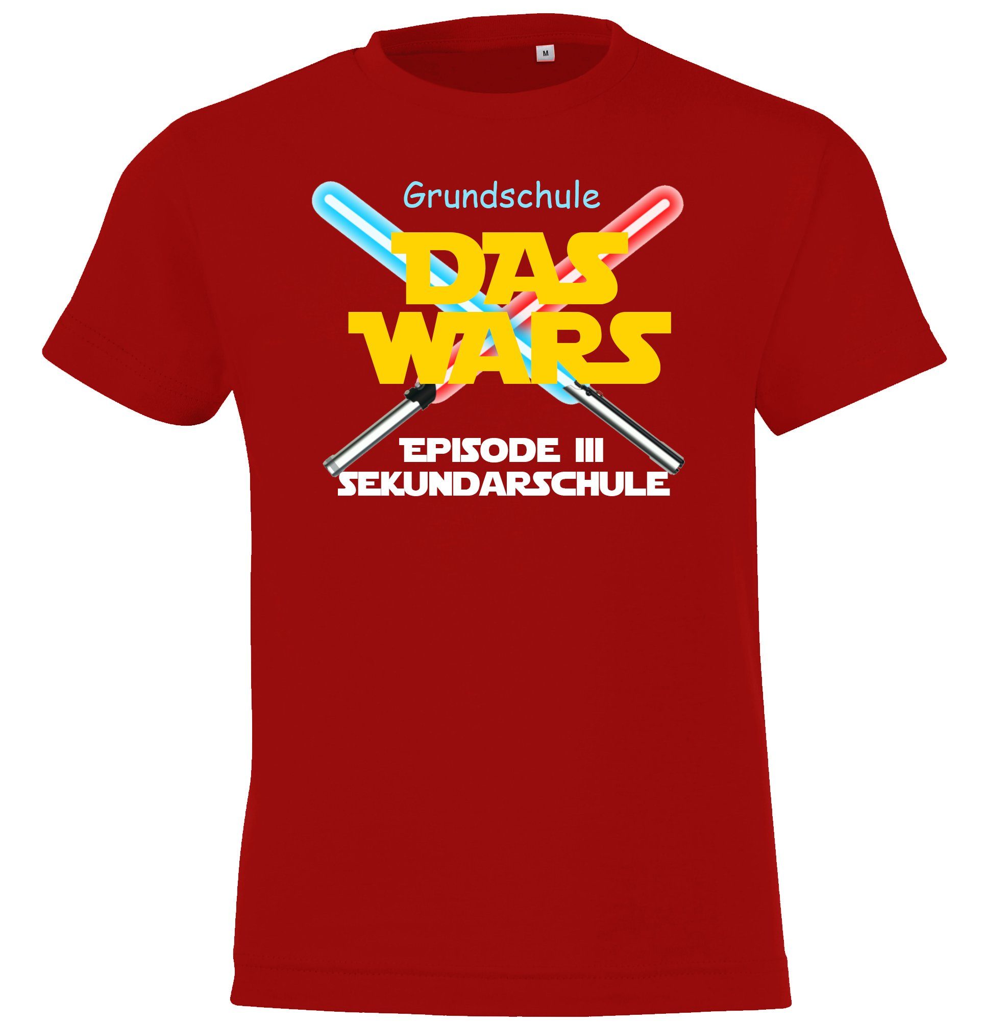 Schulzeit Shirt der mit Motiv lustigem Youth T-Shirt Wars Designz Das Rot Grundschule Kinder