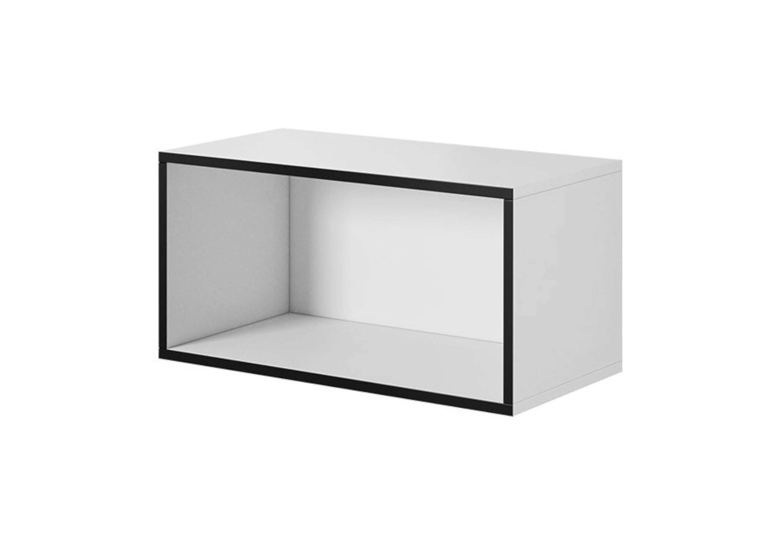 Push-to-Open, Schwarz - Design Cono und Wohnzimmer-Set), Weiß bestehend 4xHängeschrank, Wohnmöbel, mit aus Wohnwand (6-St), III, Modern Stylefy 2xWandregal (Set