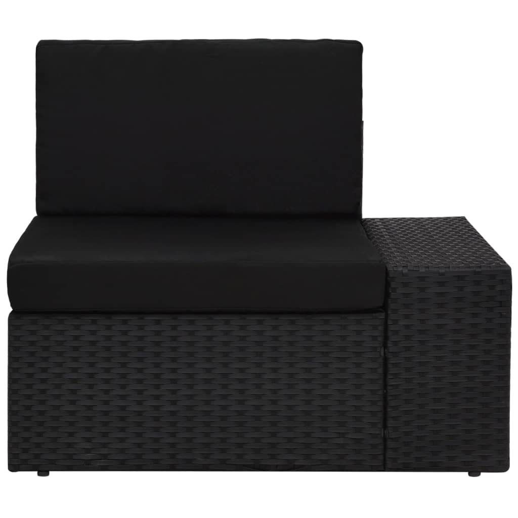 Gartenlounge-Set 7-tlg. (7-tlg) Schwarz, vidaXL Poly Garten-Lounge-Set Rattan