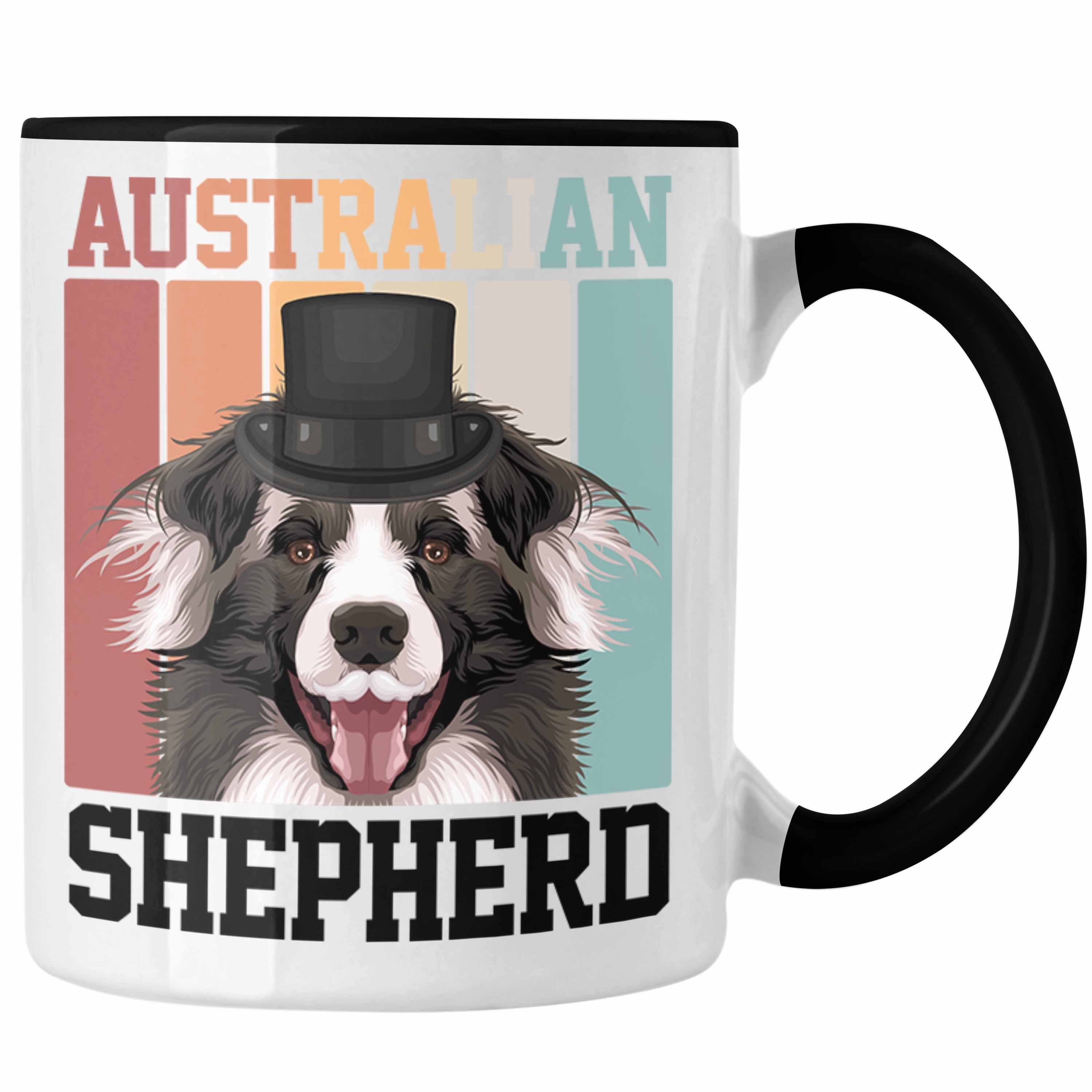 Trendation Tasse Australian Shepherd Besitzer Tasse Geschenk Lustiger Spruch Geschenkid Schwarz