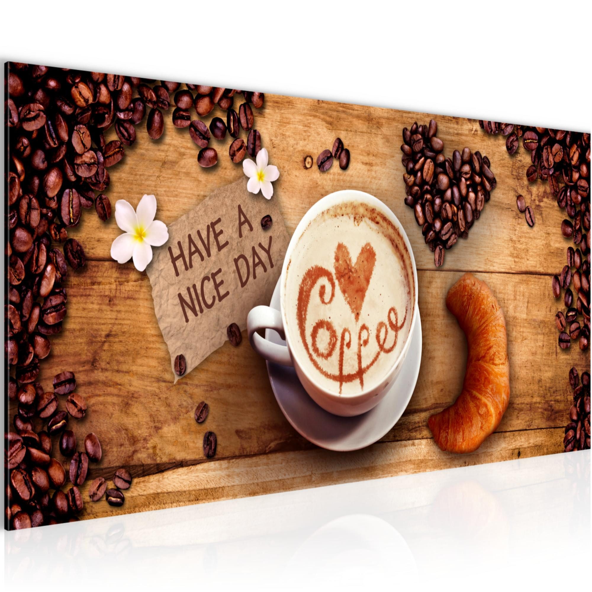 Runa Art Wandbild Küche Kaffee Bild auf Vlies Leinwand Coffee Esszimmer Küchenbilder, 100L x 40B cm