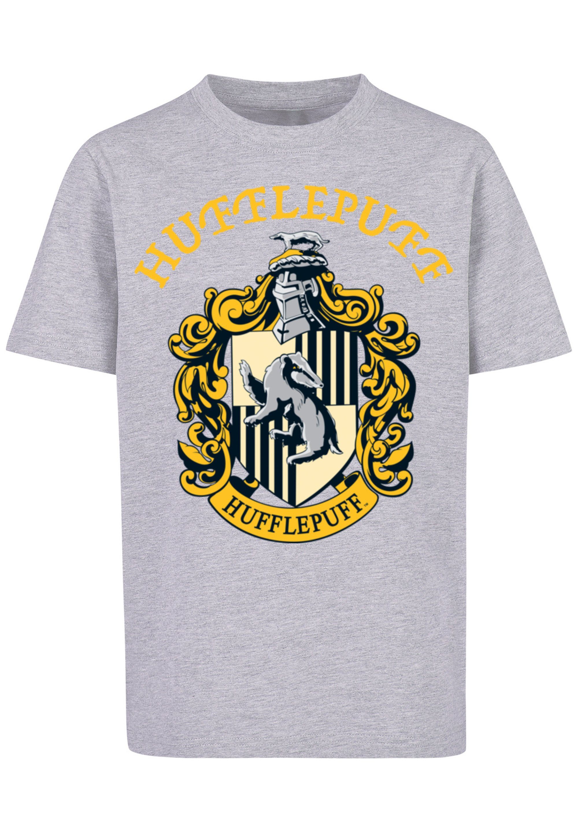F4NT4STIC Kurzarmshirt Kinder Harry Potter Hufflepuff Crest with Kids Basic Tee (1-tlg) heathergrey