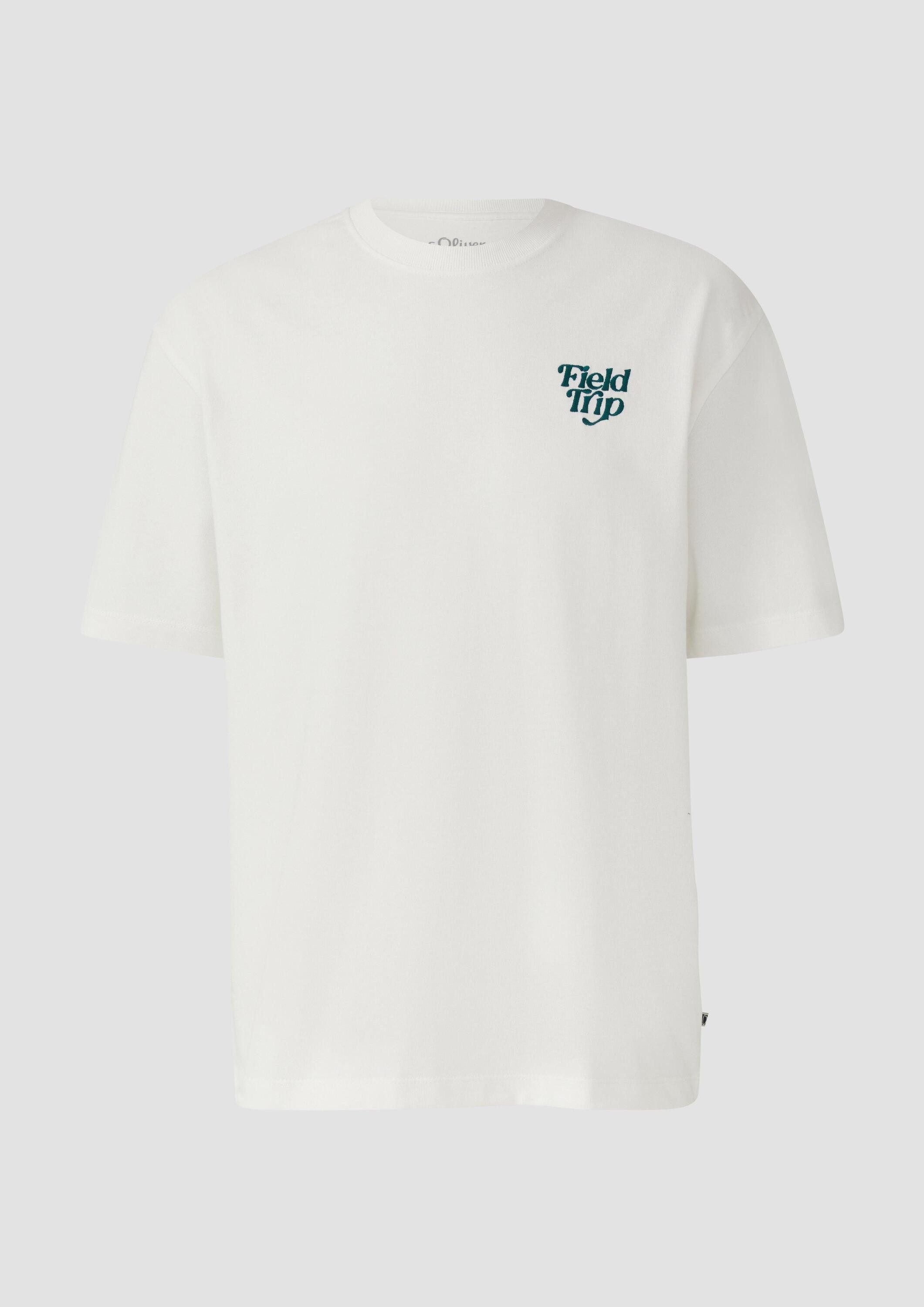 s.Oliver Kurzarmshirt T-Shirt Heavy Jersey T-Shirt im Relaxed Fit mit Stickerei
