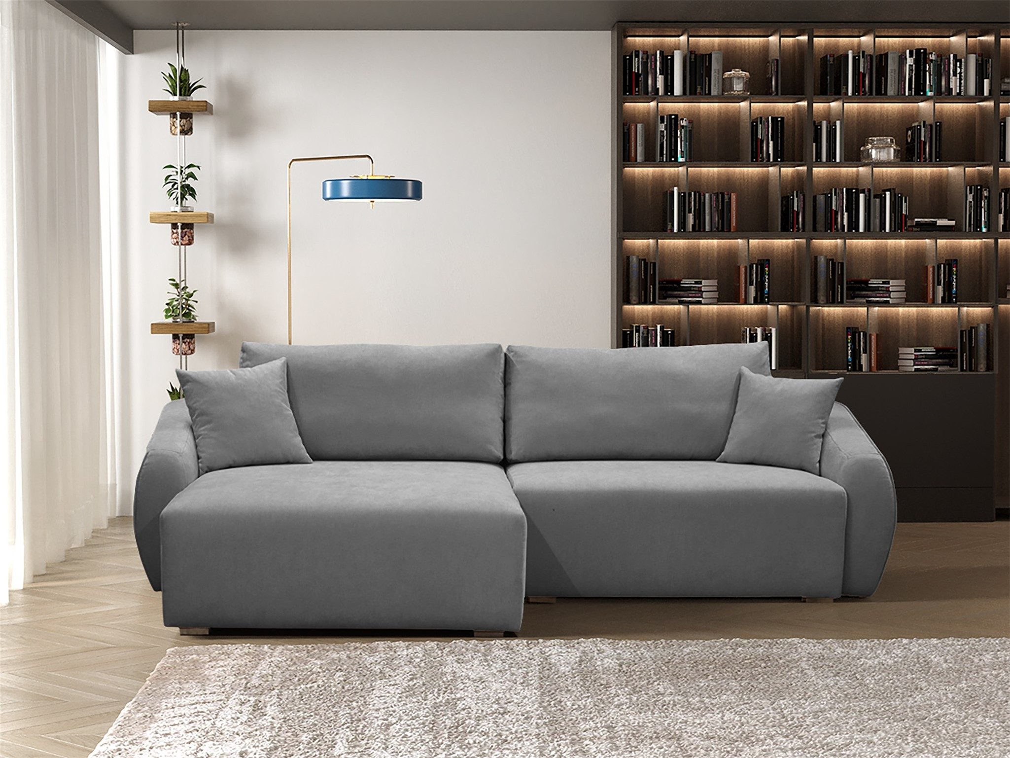 Ecksofa Designersofa Sofa ELISE in Stoff Wind