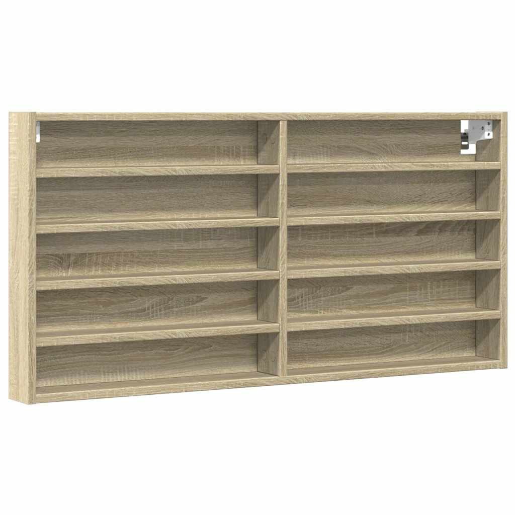 vidaXL Regal Vitrinenschrank Sonoma-Eiche 100x8,5x50 cm Holzwerkstoff, 1-tl günstig online kaufen
