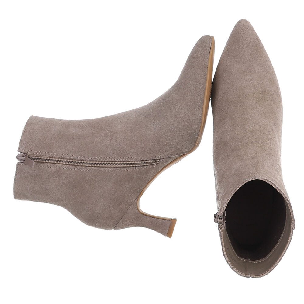 Ital-Design Damen Stiefelette mit Absatz und spitzer Form Stiefelette (91742211) Pfennig-/Stilettoabsatz Stiefeletten in Hellbraun