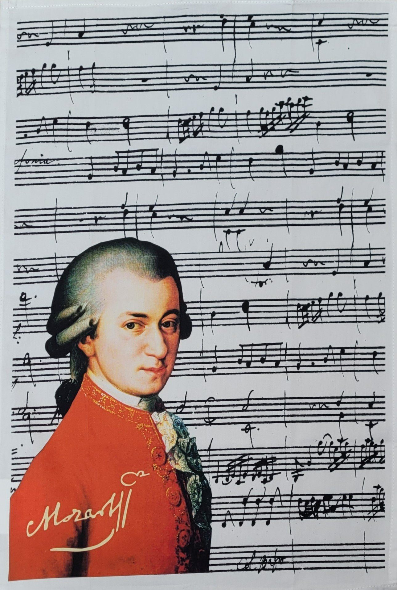 Fridolin Geschirrtuch, (1-tlg), aus 100 % Baumwolle, Motiv Wolfgang Amadeus Mozart
