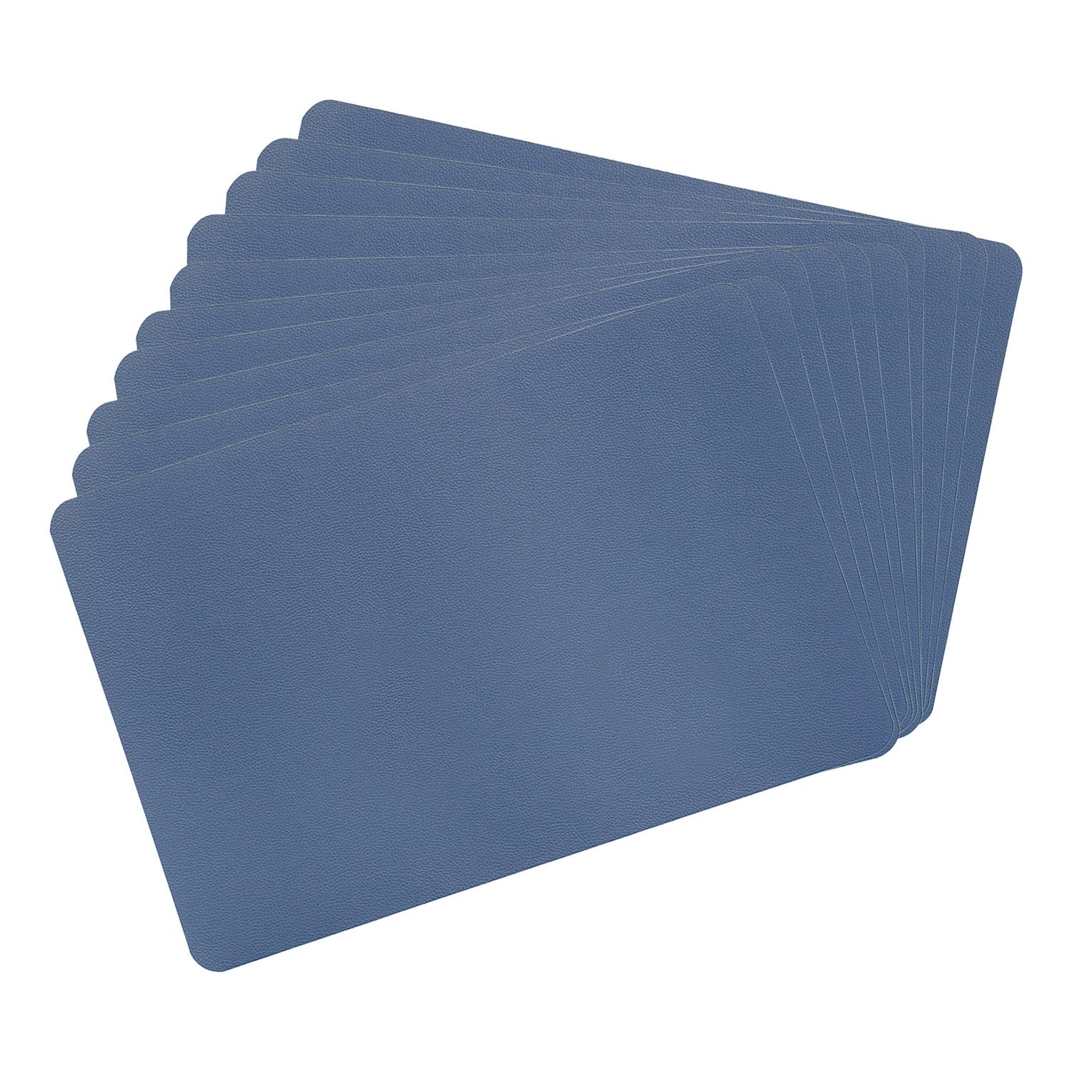 Kesper Platzset 10 Platzsets Kunstleder - Blau - 43 x 29 cm, (10-St), geräuschdämpfend