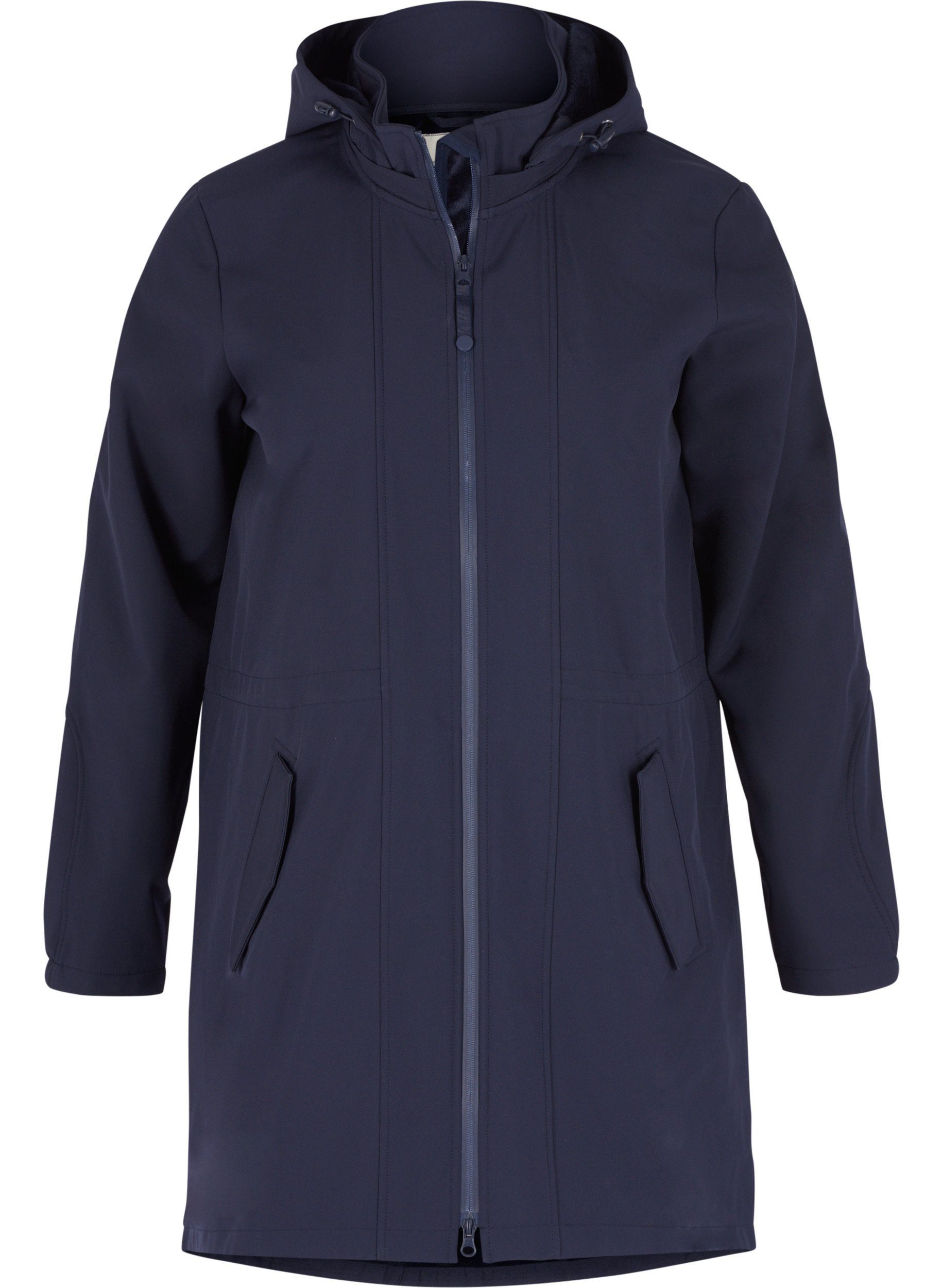 Zizzi Softshelljacke Große Größen Damen Lange Softshell Jacke mit mit  Kapuze und Reißverschluss online kaufen | OTTO