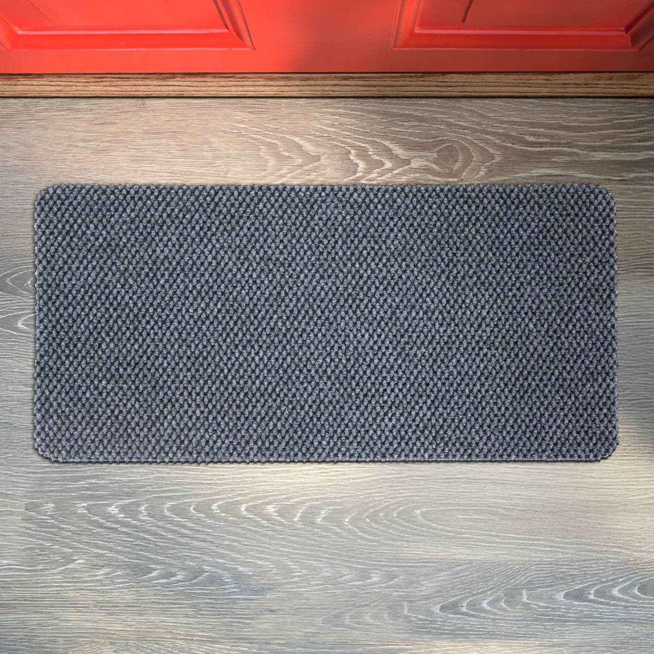 ANRO Fußmatte BOB Eingangsschutz 8mm strapazierfähig Ananas Schmutzfangmatte, eckig, Höhe: 8 mm, Pflegeleicht robust 60x30cm Industrie Grau