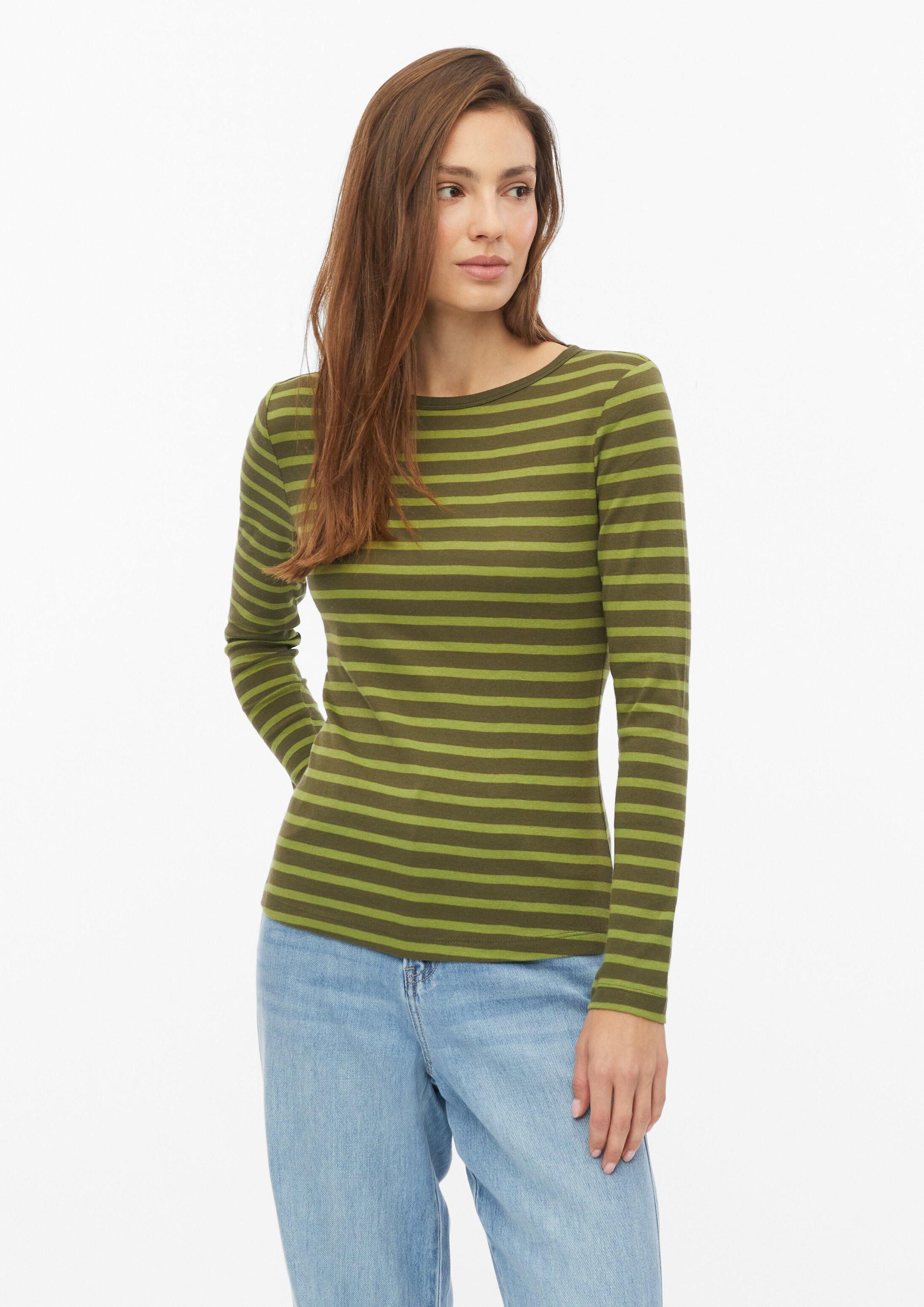 s.Oliver Langarmshirt T-Shirt Gestreiftes Longsleeve im Slim Fit