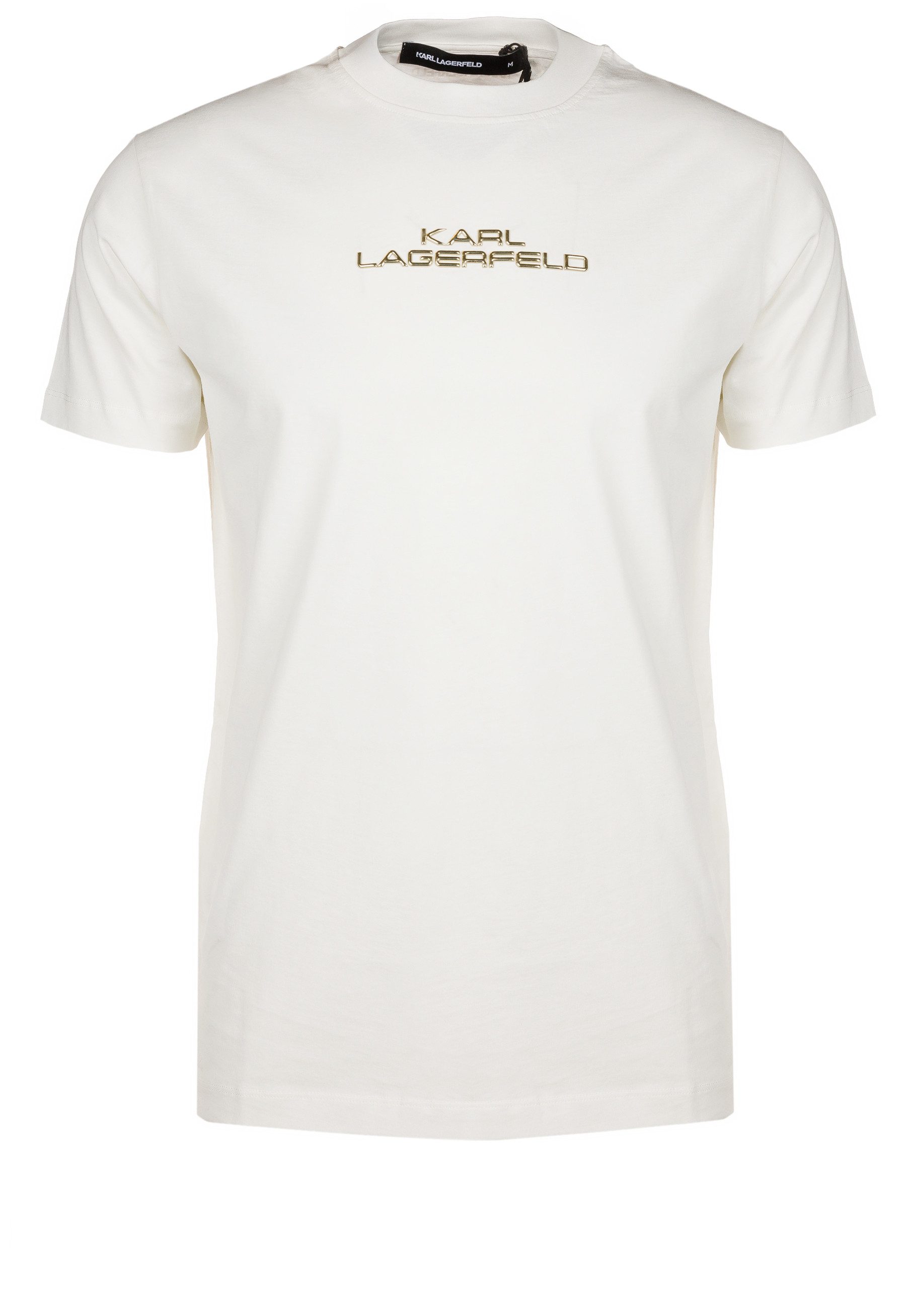 LAGERFELD T-Shirt mit 3D-Gold-Metallic-Logo-Print (1-tlg)