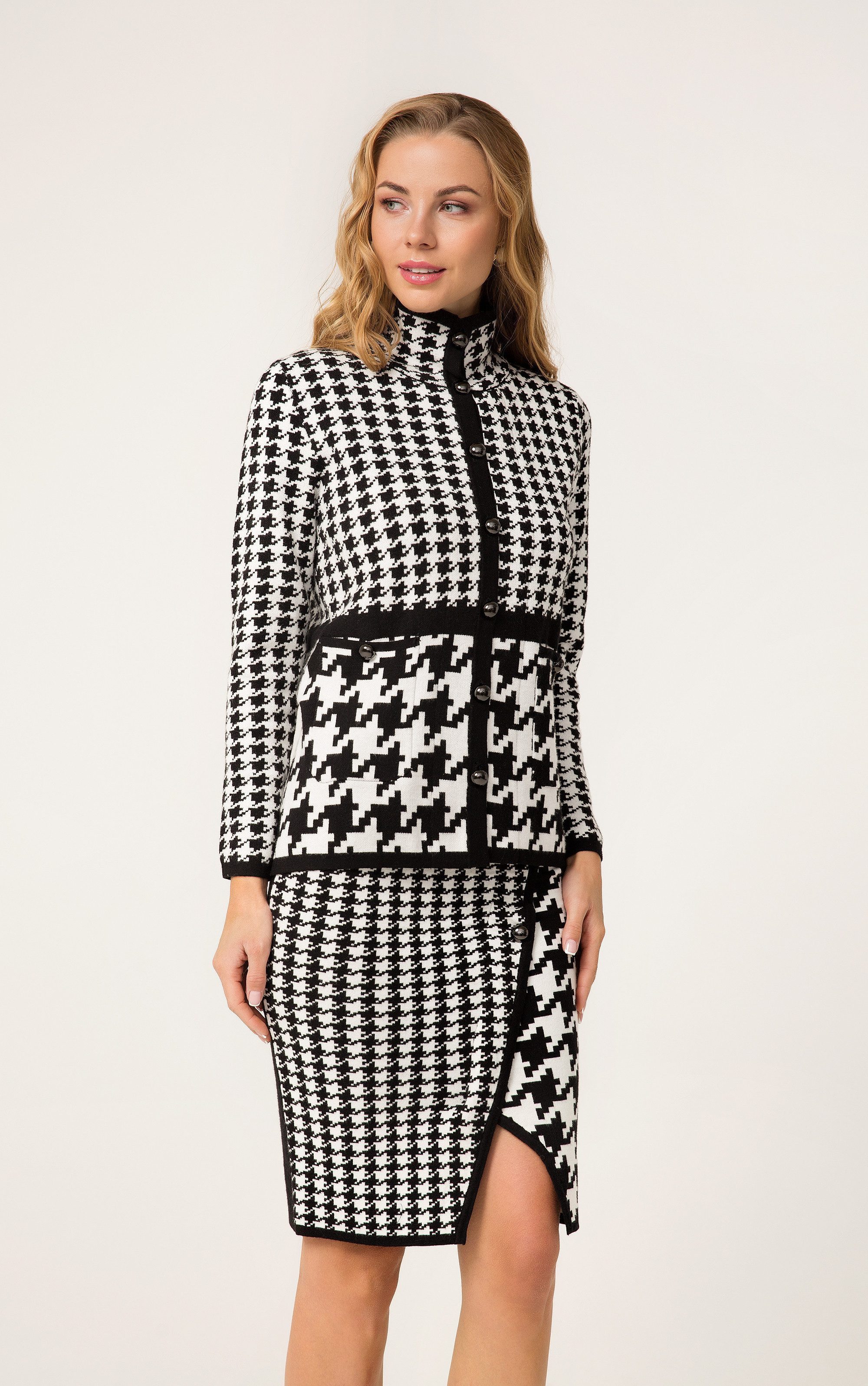 Passioni Strickrock mit Hahnentrittmuster günstig online kaufen