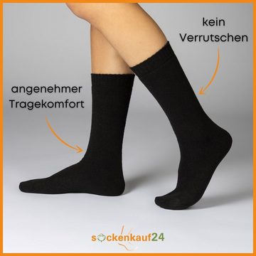 sockenkauf24 Thermosocken 6, 12, 24 Paar Damen & Herren Thermo Socken (Schwarz, 6-Paar, 35-38) Vollfrottee Wintersocken - 10900