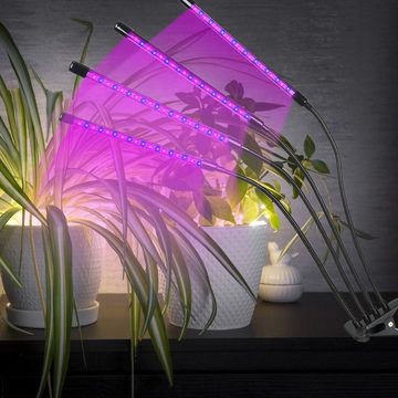 Clanmacy Pflanzenlampe 30W/40W LED Pflanzenlicht mit 3 Licht Modus, 10 Helligkeitsstufen, Wachstumslampe Vollspektrum, 360°Einstellbar Grow Lampe mit Zeitschaltuhr für Gartenarbeit Bonsais