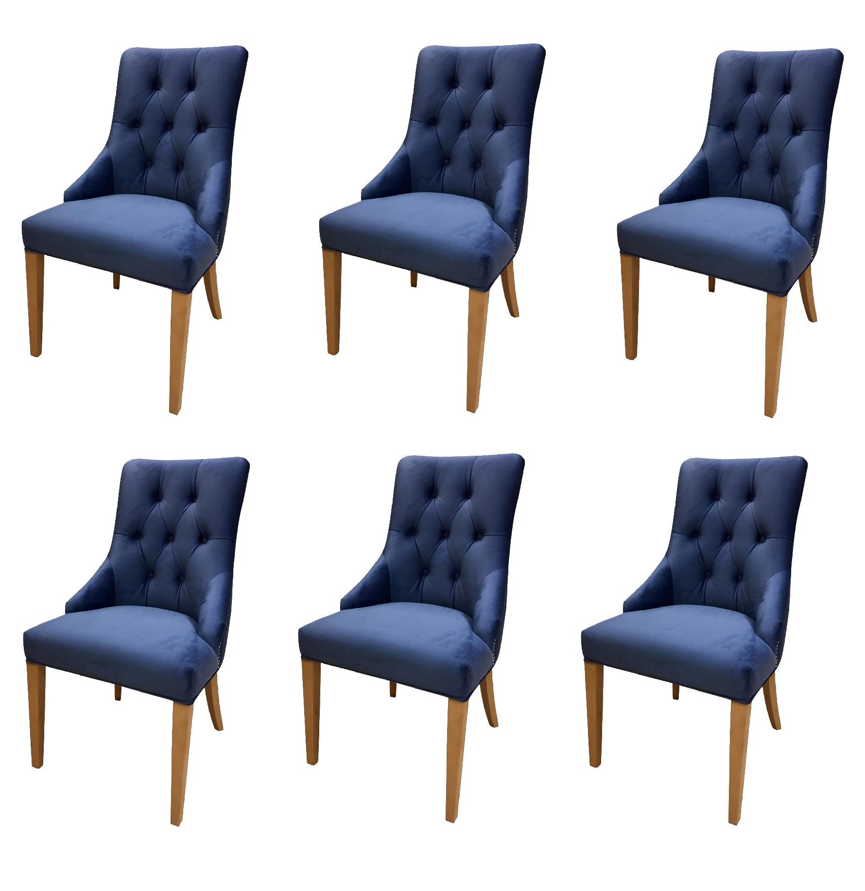 Xlmoebel Sitzgruppe Sitzgruppe mit 6 Stühlen für das Esszimmer mit Stoffpolsterung, Hergestellt in Europa