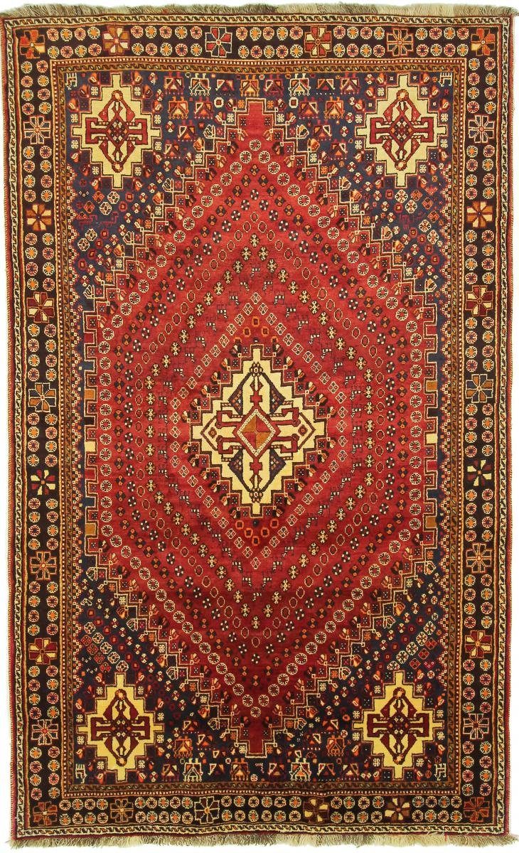 Orientteppich Shiraz 155x257 Handgeknüpfter Orientteppich / Perserteppich, Nain Trading, rechteckig, Höhe: 10 mm