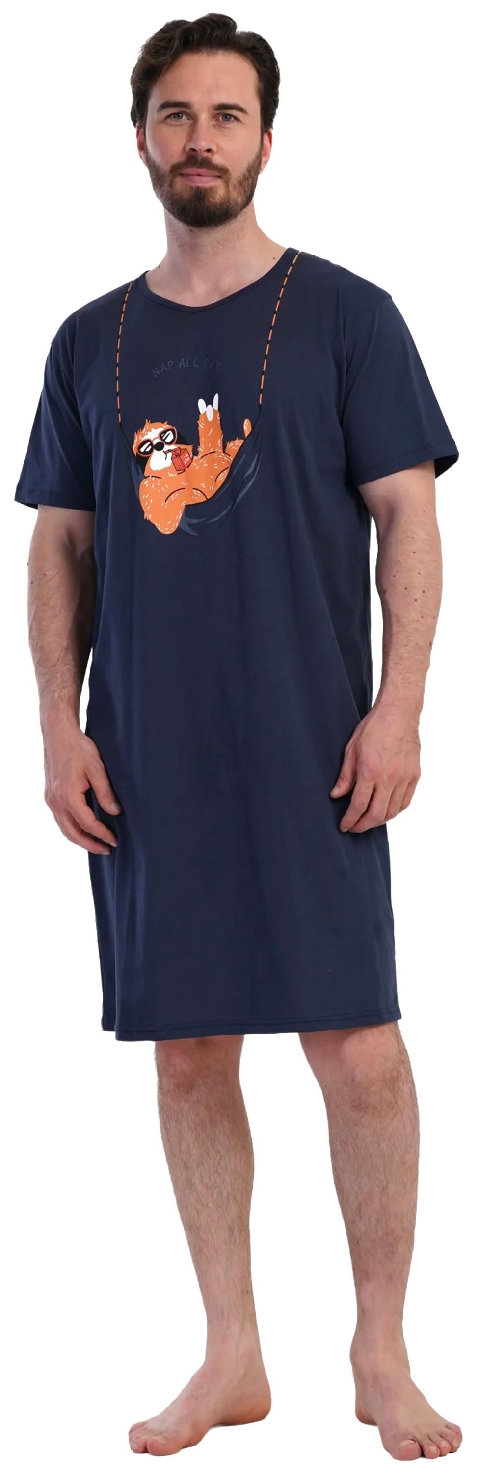 Vienetta Nachthemd Man (Packung, 1-tlg) Herren Schlafanzug Schlafshirt Nach günstig online kaufen