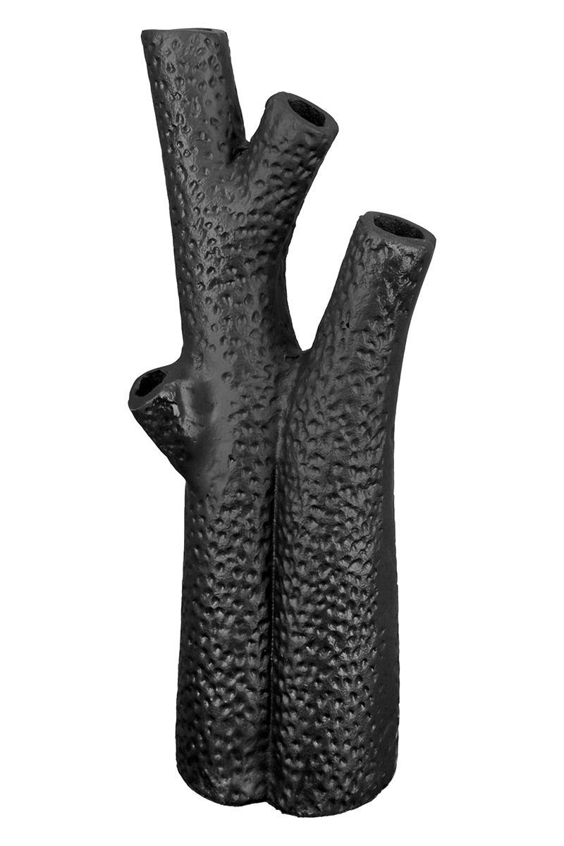 in erh 'Branch' GILDE Zwei Größen Schwarz Aluminium Vase Matt Astform in - - Dekoobjekt