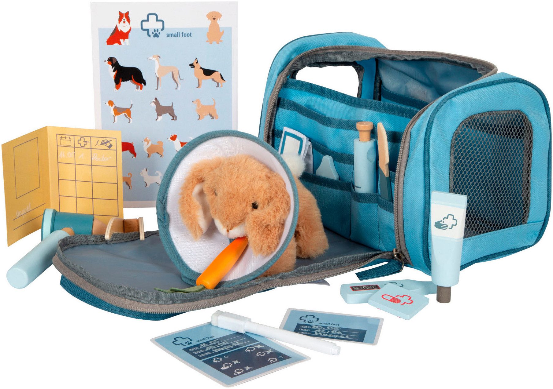 Small Foot Spielzeug-Arztkoffer Tierarzt-Tasche mit Hase, (Set, 24-tlg) – Bild 3 von 5