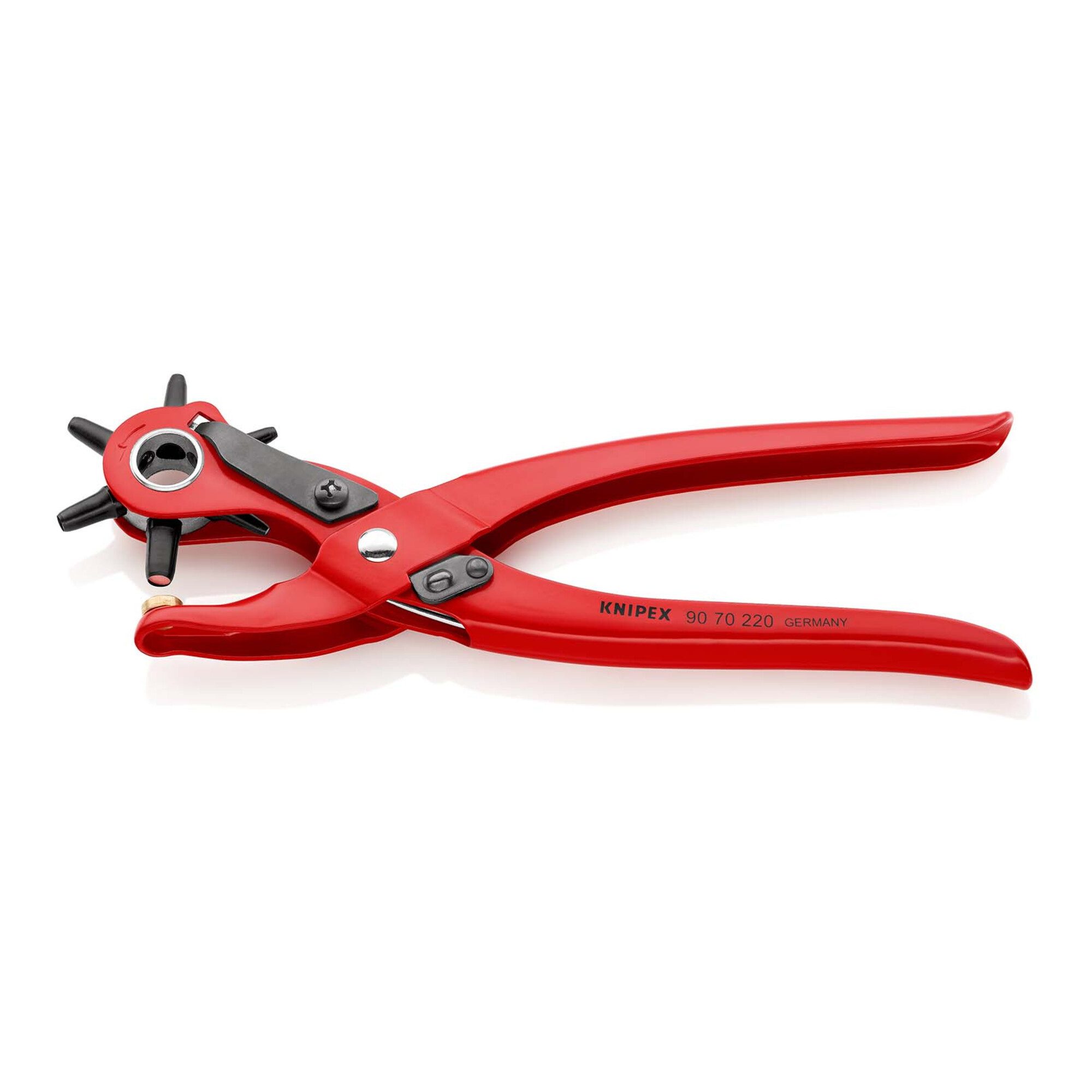 Knipex Lochzange KNIPEX 90 70 220 EAN Revolverlochzange rot pulverbeschichtet 220 mm