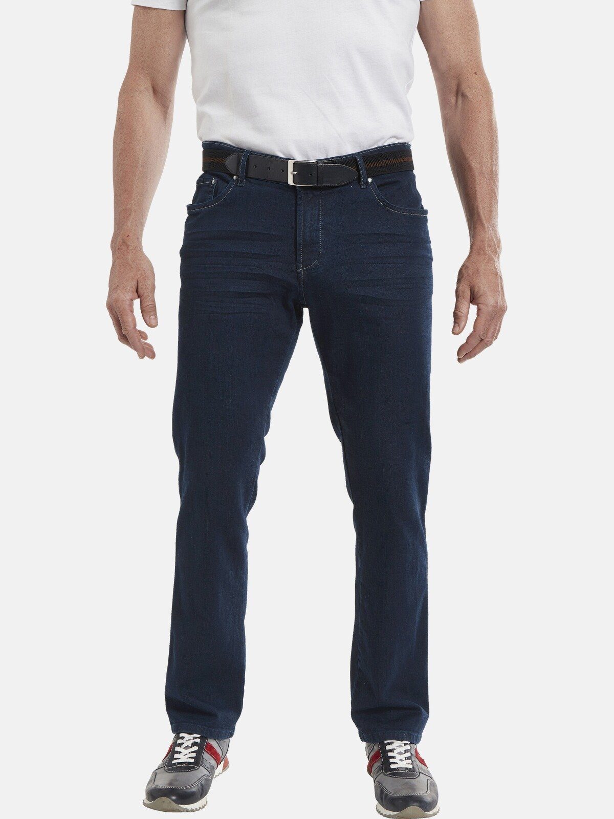 Jan Vanderstorm Comfort-fit-Jeans JOEL mit Gürtel dunkelblau