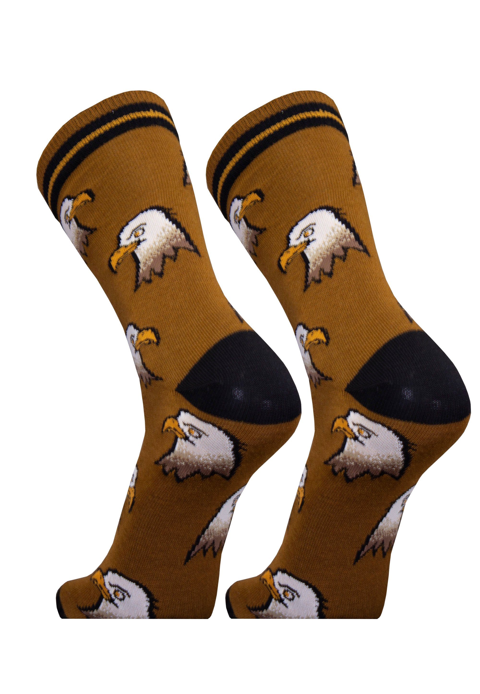 UphillSport Socken EAGLE (2-Paar) Pack braun Design 2er nahtlosem in