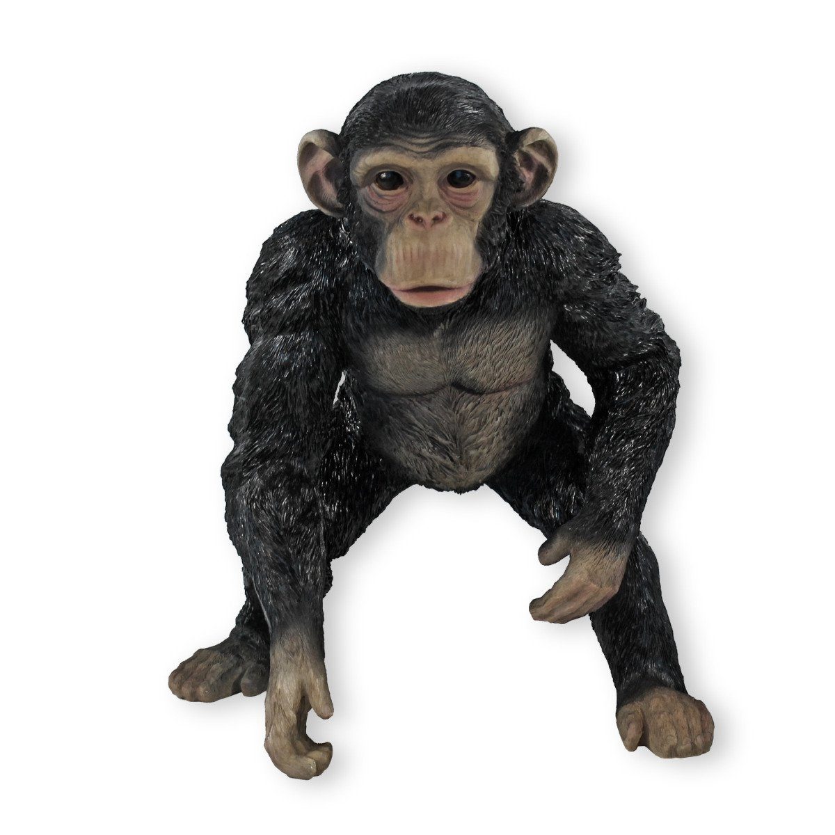 colourliving Tierfigur Affe Figur Deko Schimpanse jung Deko Affe Tier, Handbemalt, Wetterfest, Detailgetreu