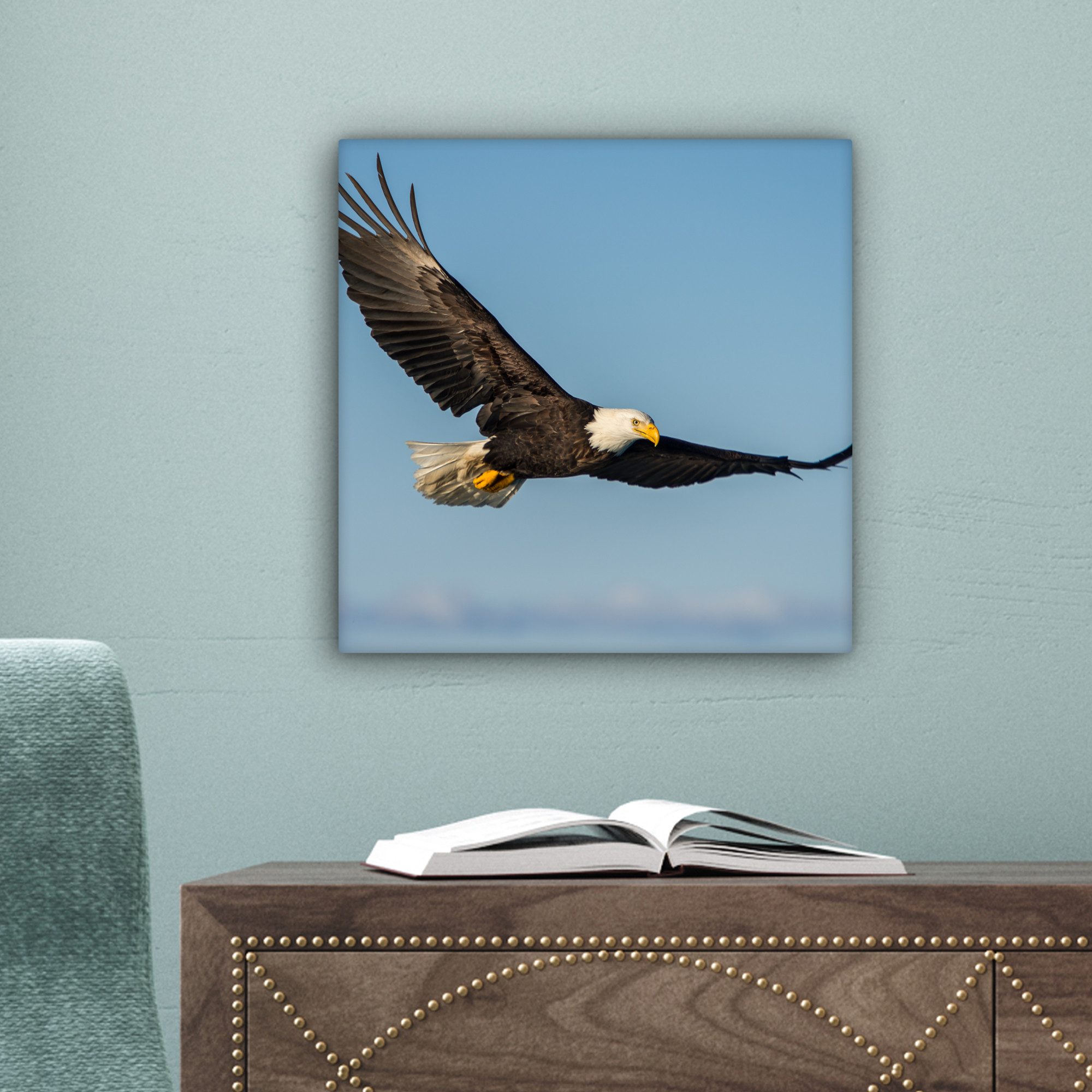 OneMillionCanvasses® Leinwandbild Vogel - Adler - Raubvögel, Fotodruck (1 St), Leinwand Bilder Klein, Wand Dekoration Aesthetic 30x20 cm – Bild 3 von 5