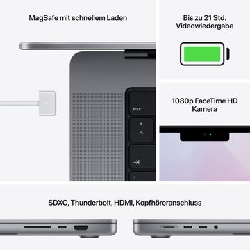 Apple MacBook Pro 16 MK1E3 Notebook (41,05 cm/16,2 Zoll, Apple M1 Pro, 512 GB SSD, 10-core CPU)