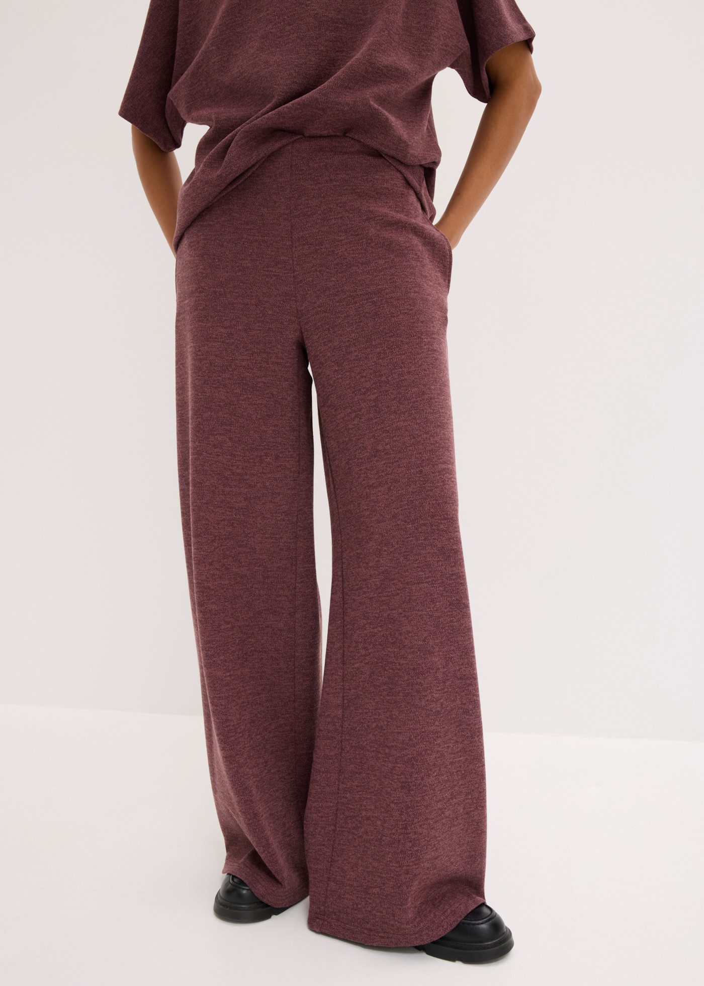 bonprix Stoffhose mit elastischem Bund, Loose Fit, aus Polyester und Elasthan, casual