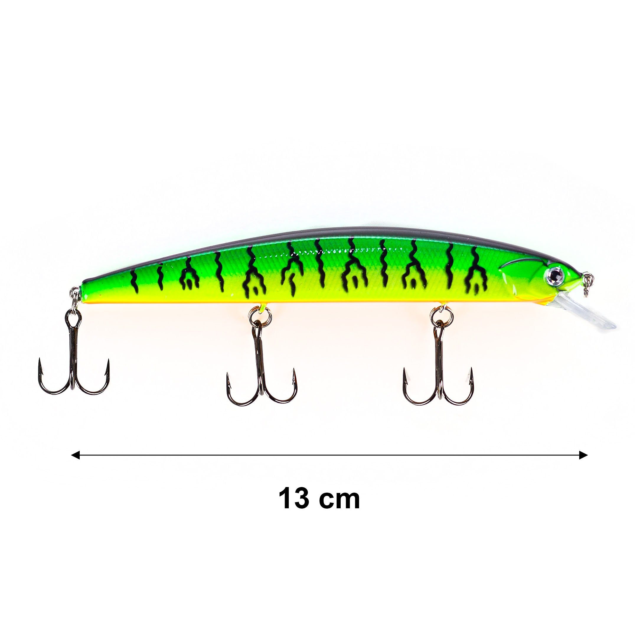 Zite Kunstköder Wobbler-Set cm 8,3-19,5 g & 9-13 Stück UV-Aktiv Angeln Zander 3 Hecht