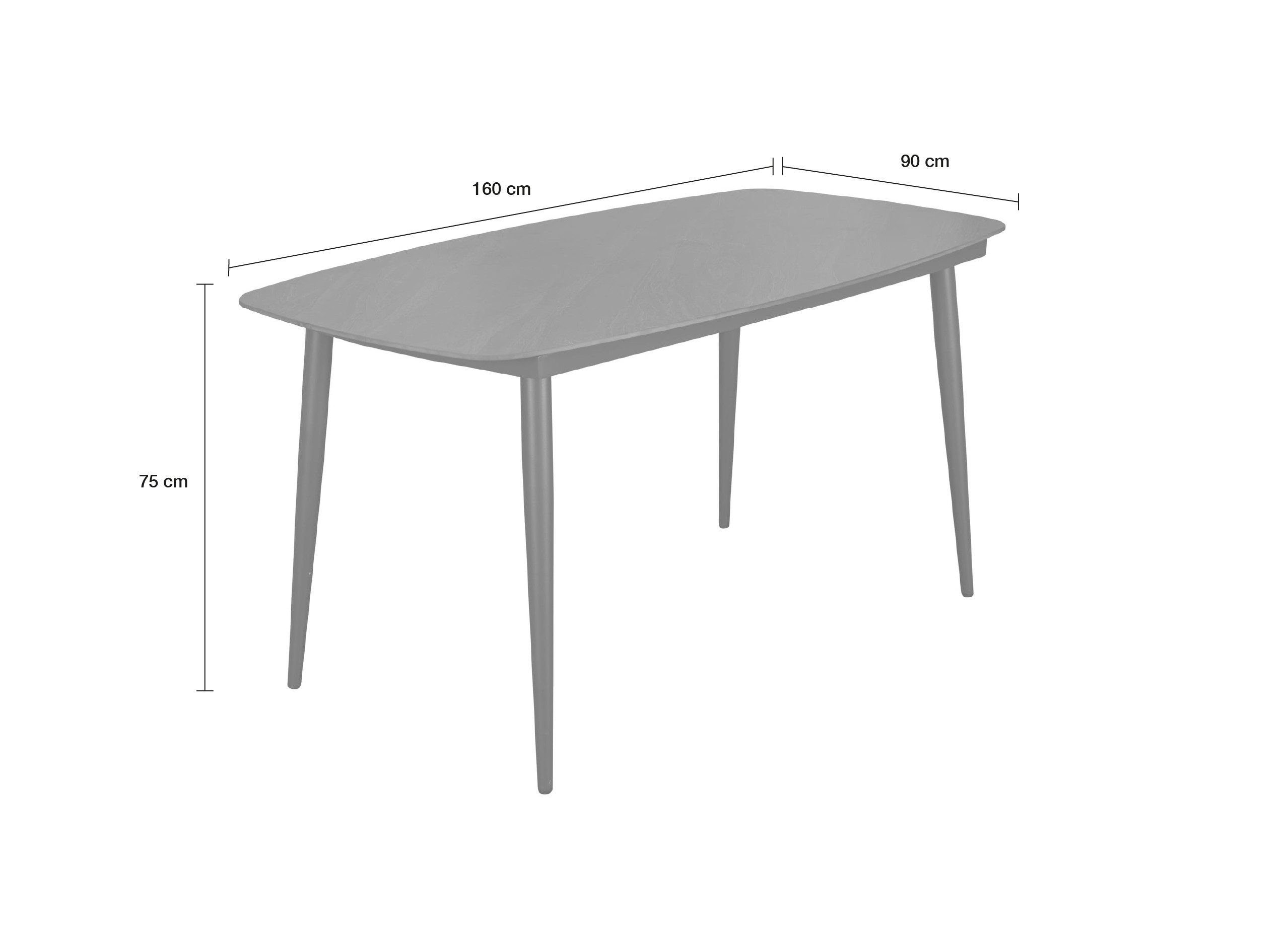 LC Garden Gartentisch LC Garden »Bari« Esstisch 160x90cm Anthrazit Sintered Stone